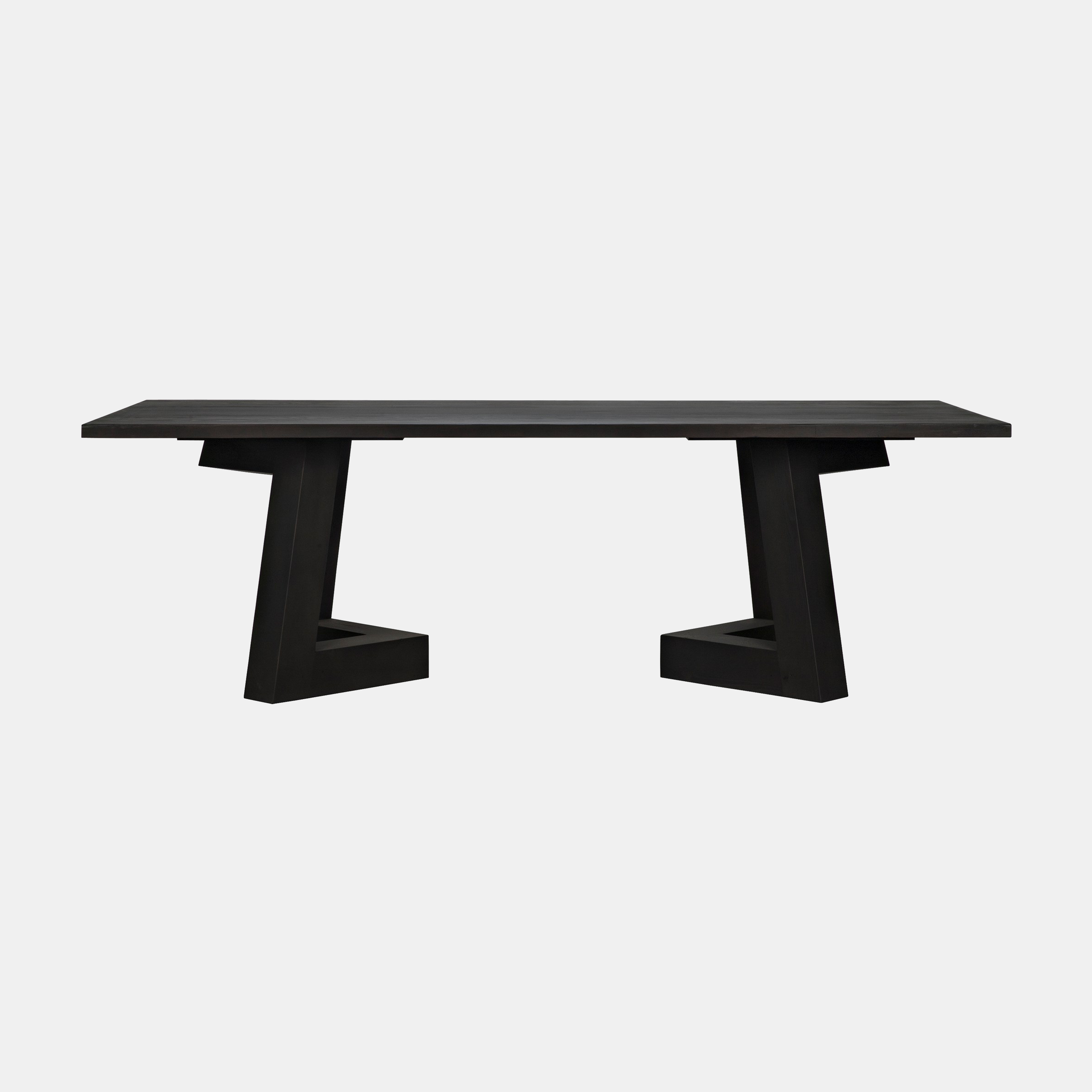 Riga Dining Table 96”l x 42”w x 30”h 108”l x 44”w x 30”h 120”l x 44”w x 30”h Available in black wax (shown) or gray wash wax. SKU12221CFC