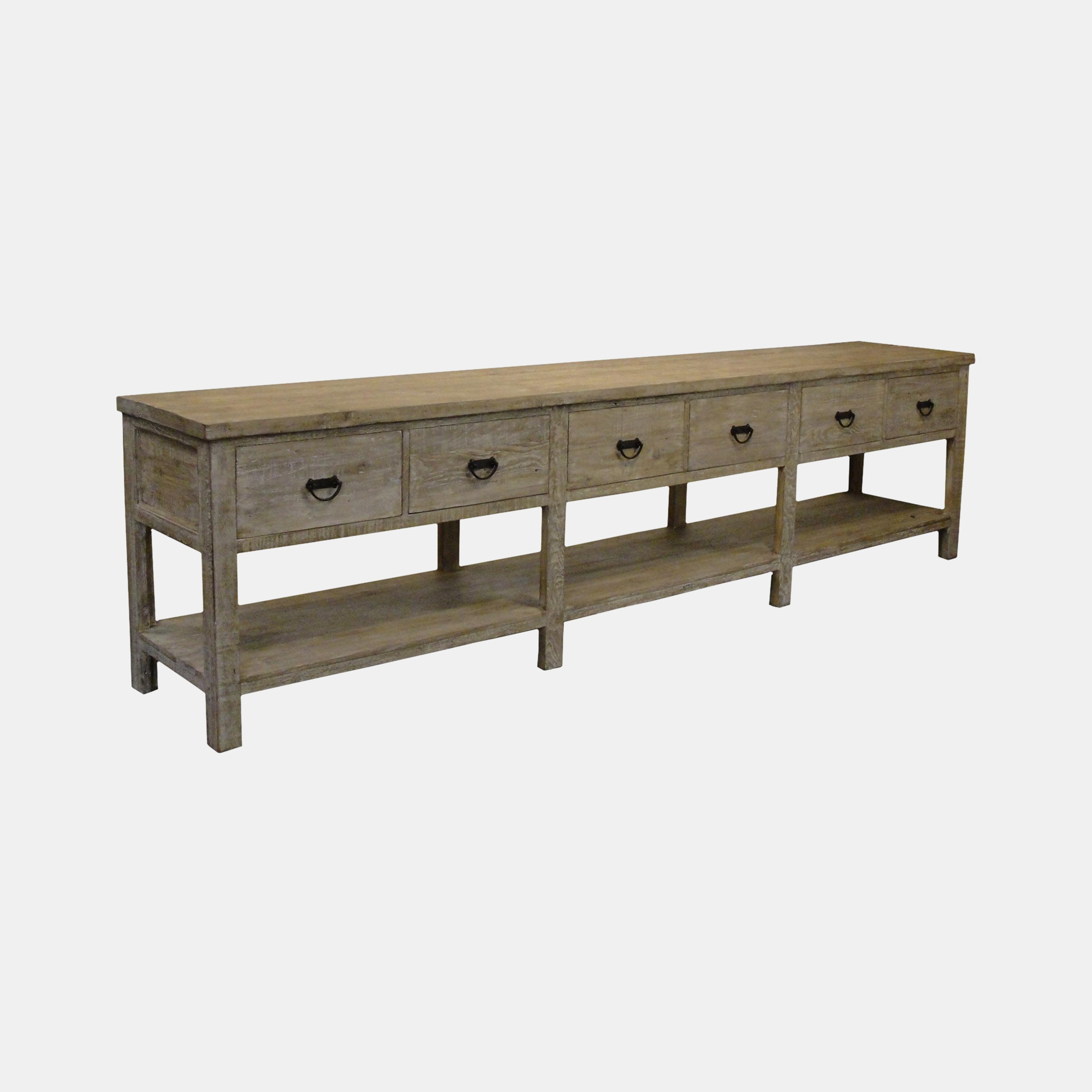 Reclaimed Lumber Console 142"l x 24.5"d x 36"h Also available as 3-drawer 84”l x 20”d x 36”h SKU240CFC
