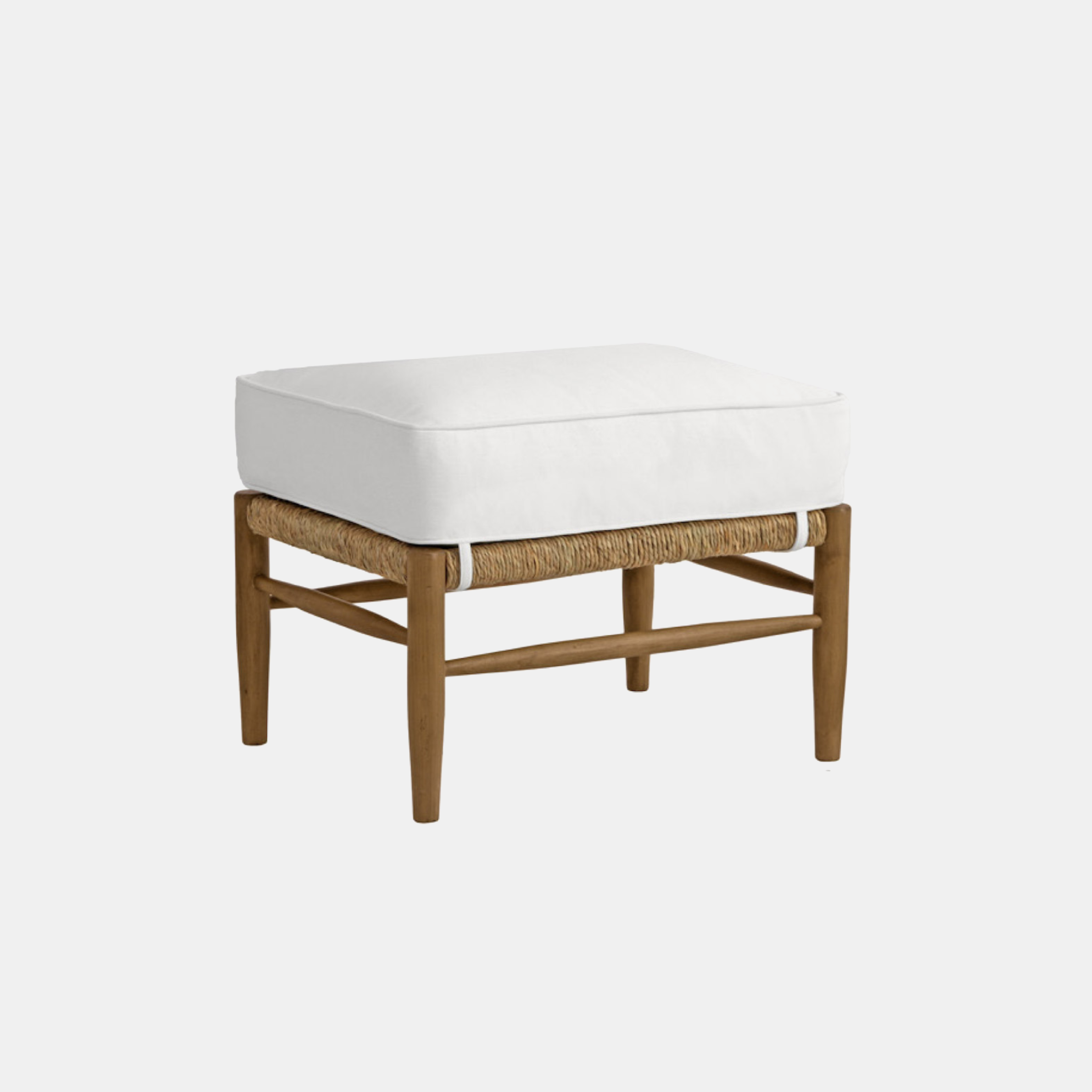 Abigail Ottoman 26”w x 19”d x 17”h Matching chair available. Available in several wood, fabric, and muslin finishes as well as COM. SKU4291RFH
