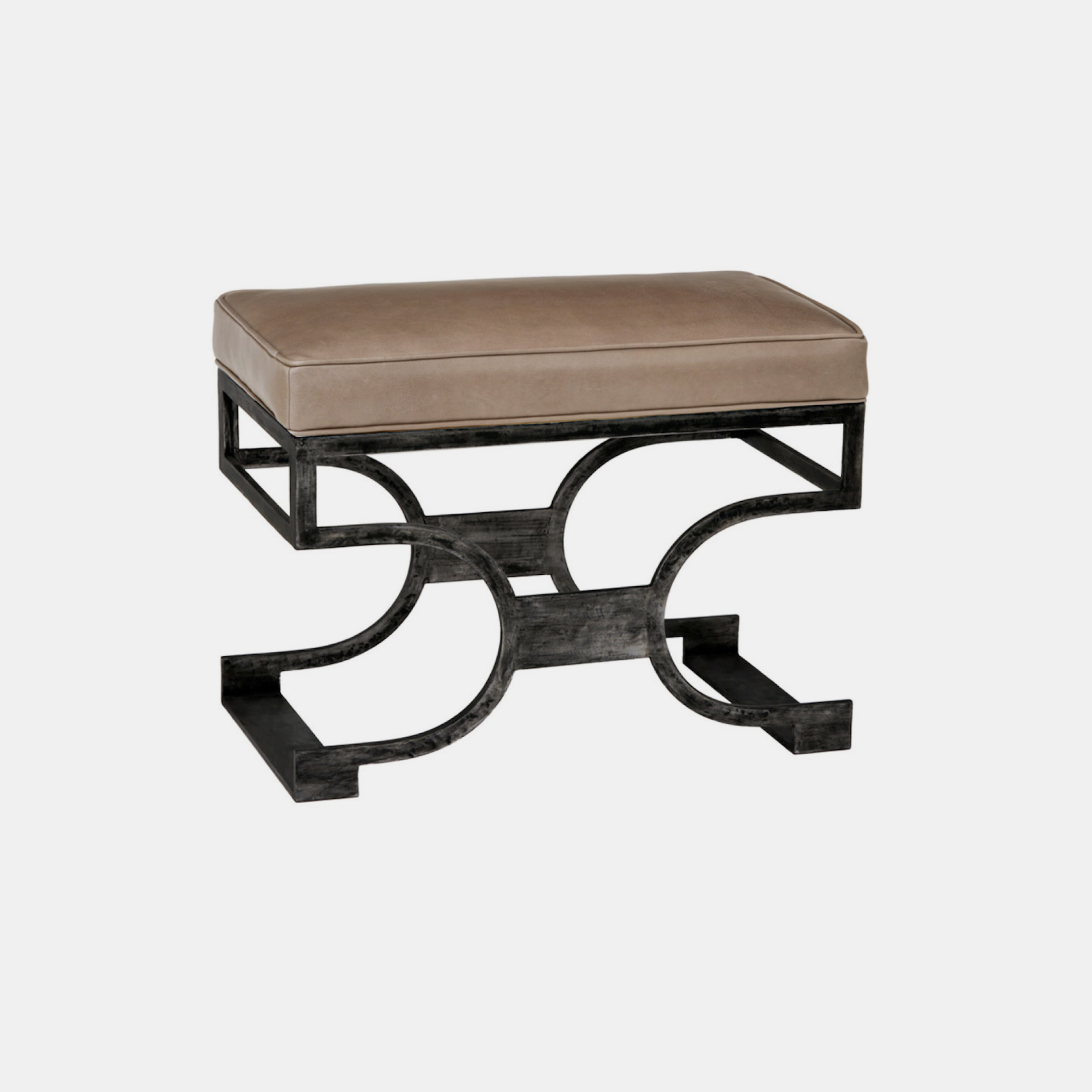 Domingo Bench 27.5”w x 15”d x 21”h Available in several metal, fabric, muslin, and leather finishes as well as COM. SKU6930RFH