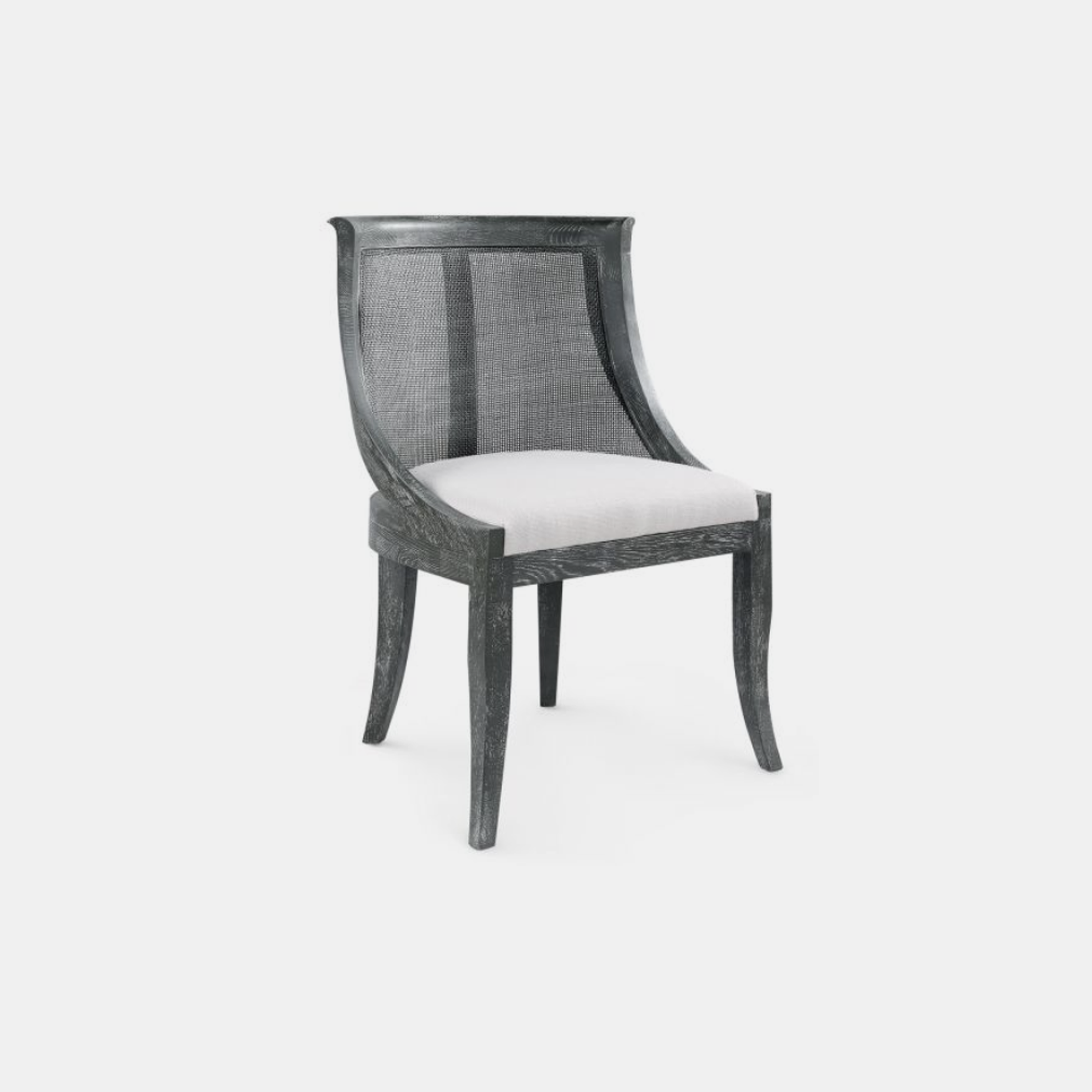 Monaco Armchair 24”w x 22.5”d x 35.5”h Available in gray (shown), white, and natural. SKU3490BGW