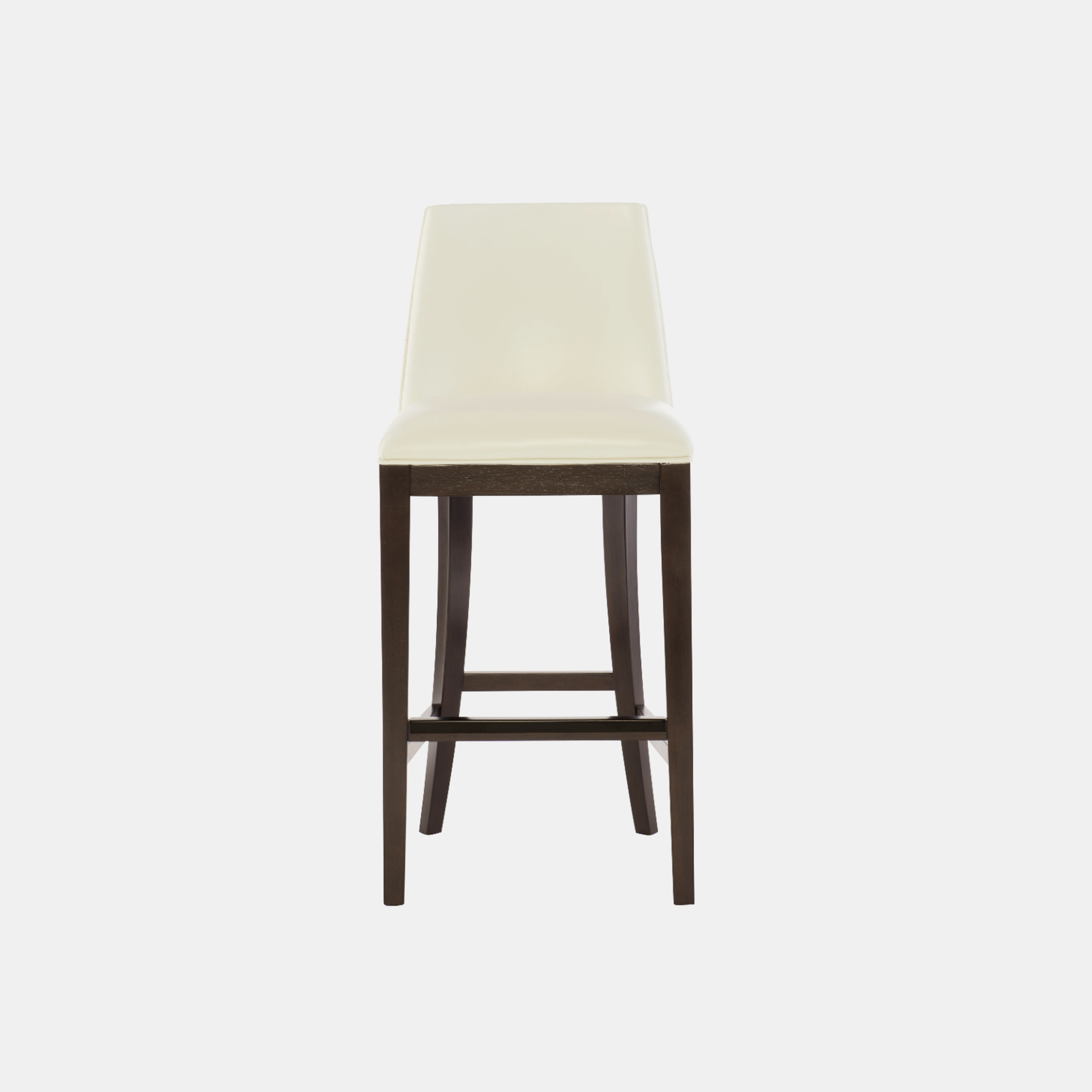 Bailey Bar Stool 19”w x 22.25”d x 42.5”h Available in fabric and leather. Wood finish available in cocoa (shown) or smoke. Also available as counter stool. SKU358BHT