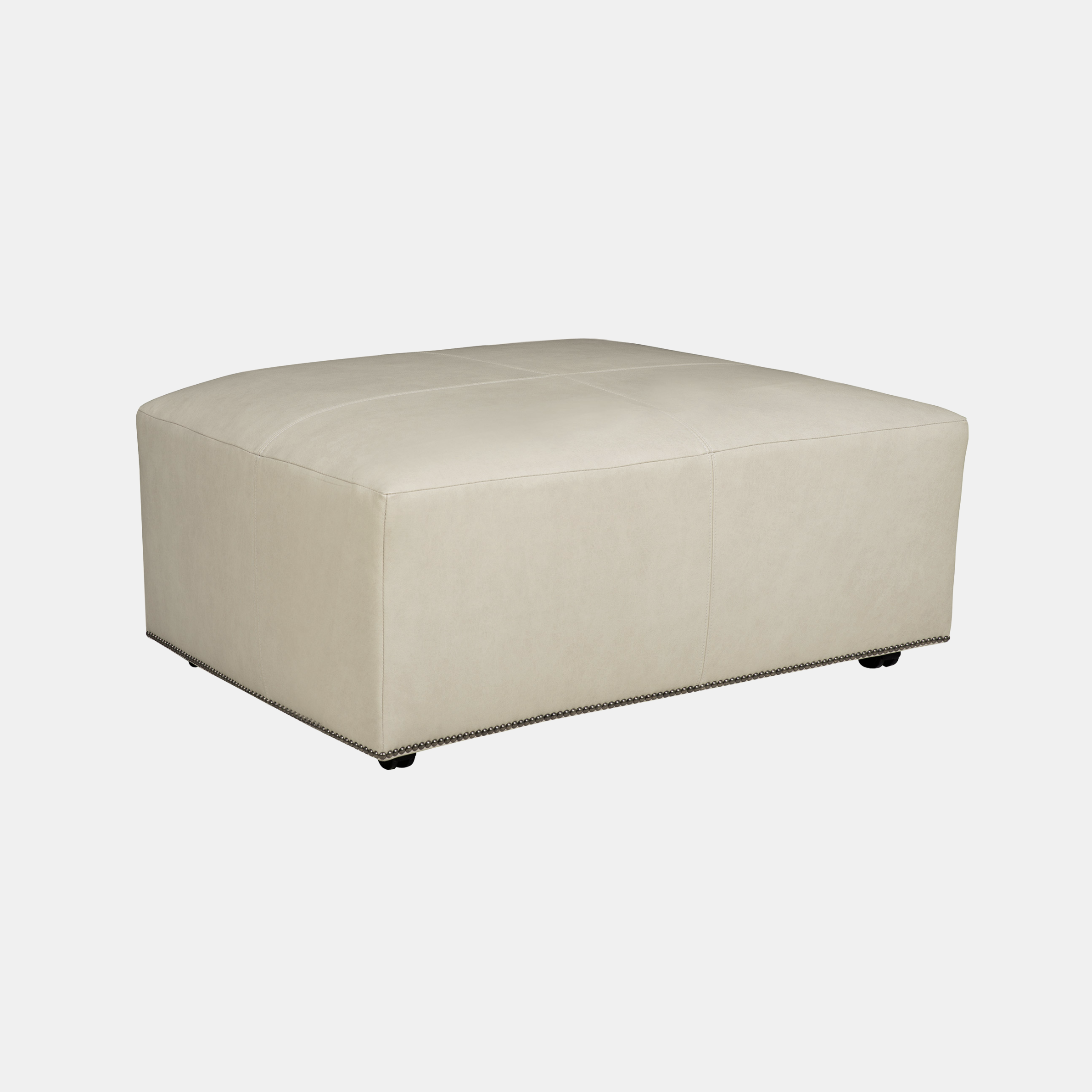 Lolo Rectangular Ottoman 54”w x 30”d x 18”h Available in leather and fabric. Available with or without nailheads. SKU2101BHT