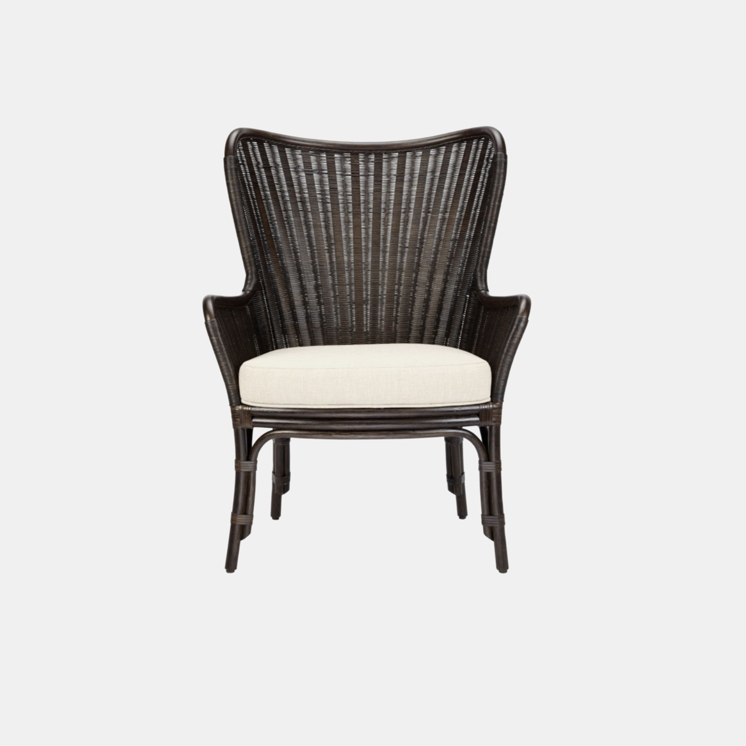 Sheridan Wing Chair 30'' x 27.5'' x 40'' Available in clove (shown), nutmeg, and white. SKU0011SLM