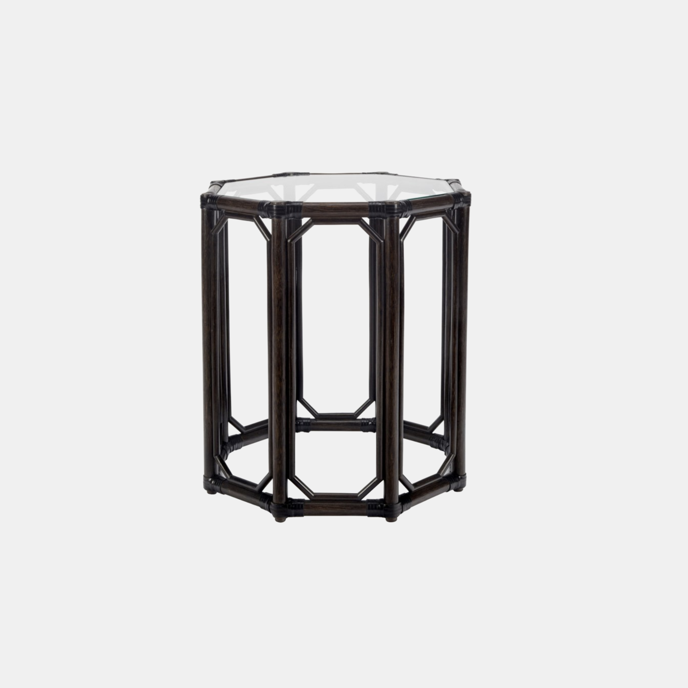 Regeant Octagonal Side Table 19.5” round x 22” h Available in clove (shown), cinnamon, nutmeg, and white. Also available as square side table. SKU4456SLM