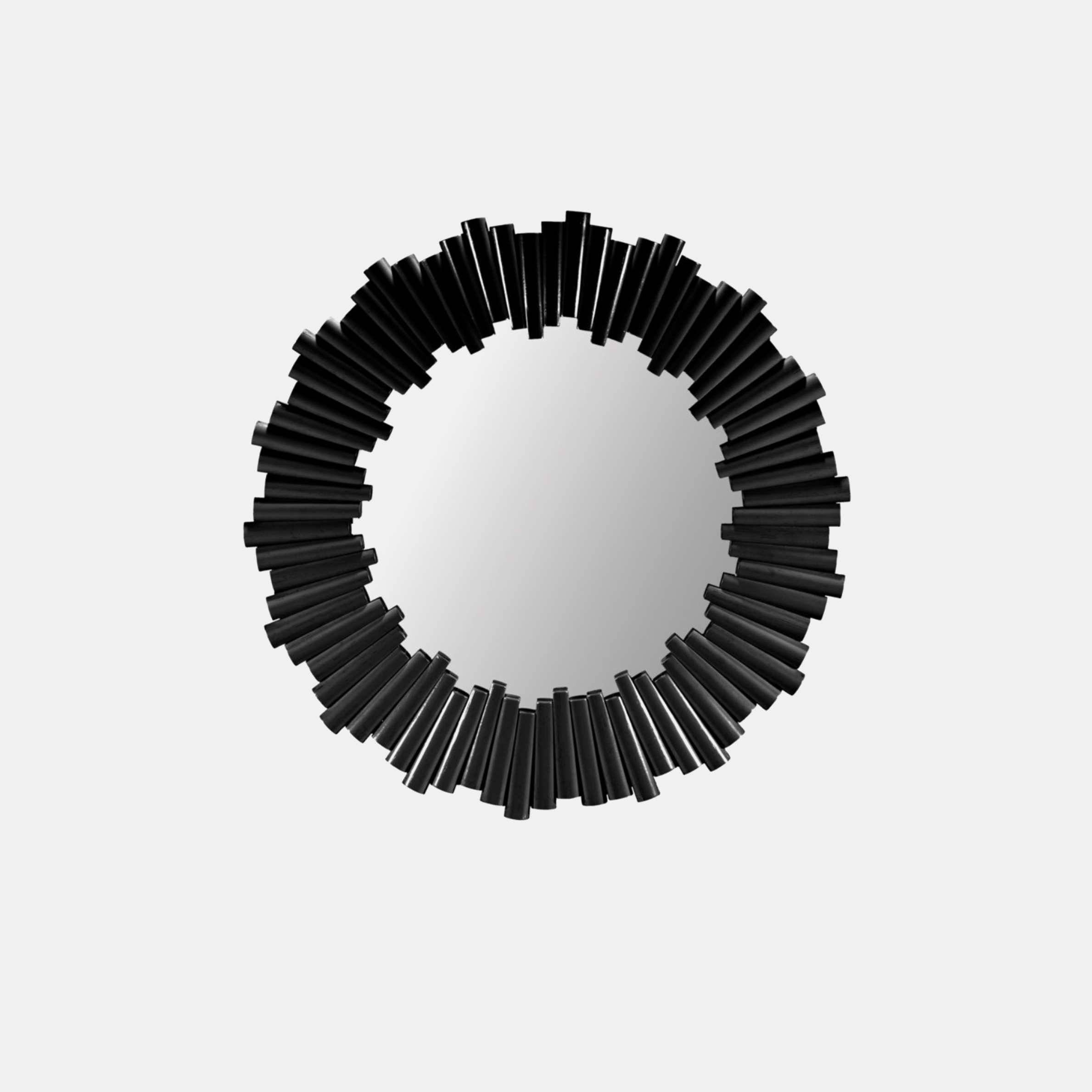 Charles Mirror 34” round Available in black (shown), nutmeg, and white. SKU1199SLM