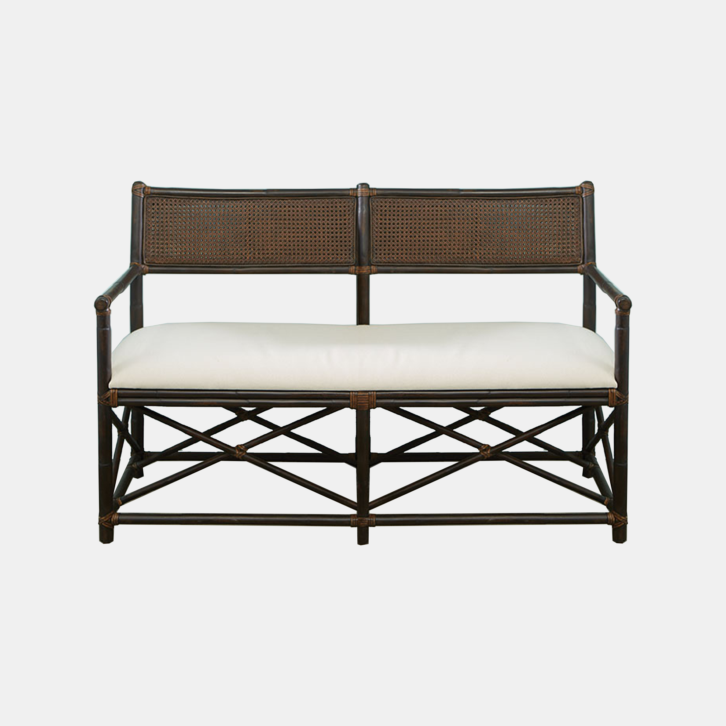 Rattan & Cane Back Settee 53"l x 24.5"d x 36”h SKU5901PTE