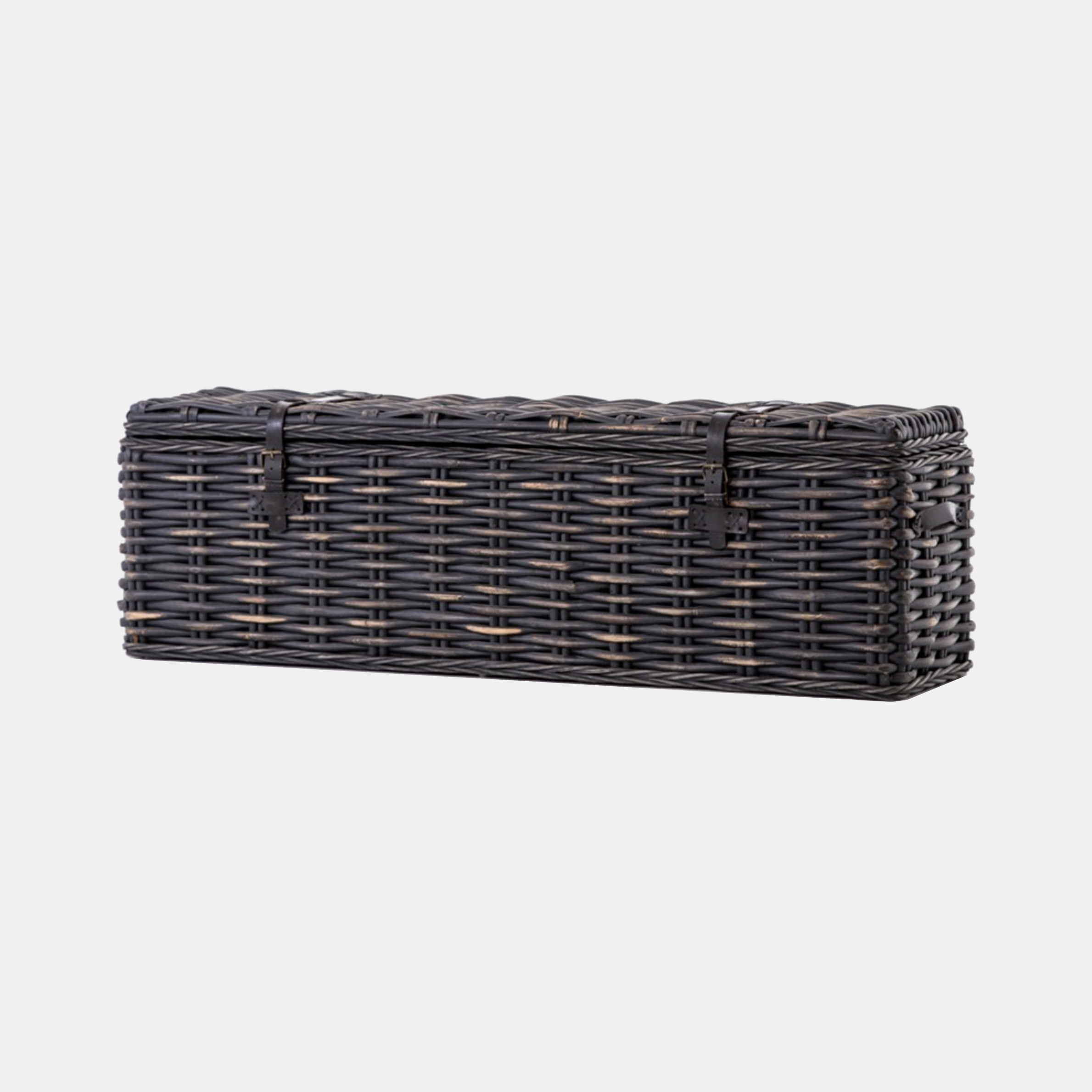 Ciego Trunk 63.75"w x 16.5"d x 19.75"h Available in vintage gray or black wash (shown). SKU3554FHS