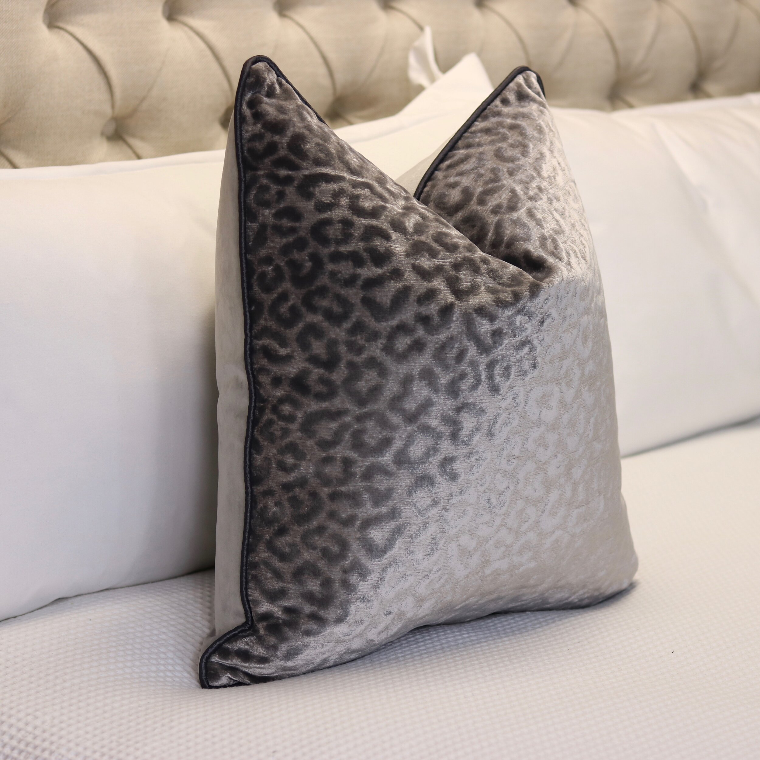 leopard print velvet cushion