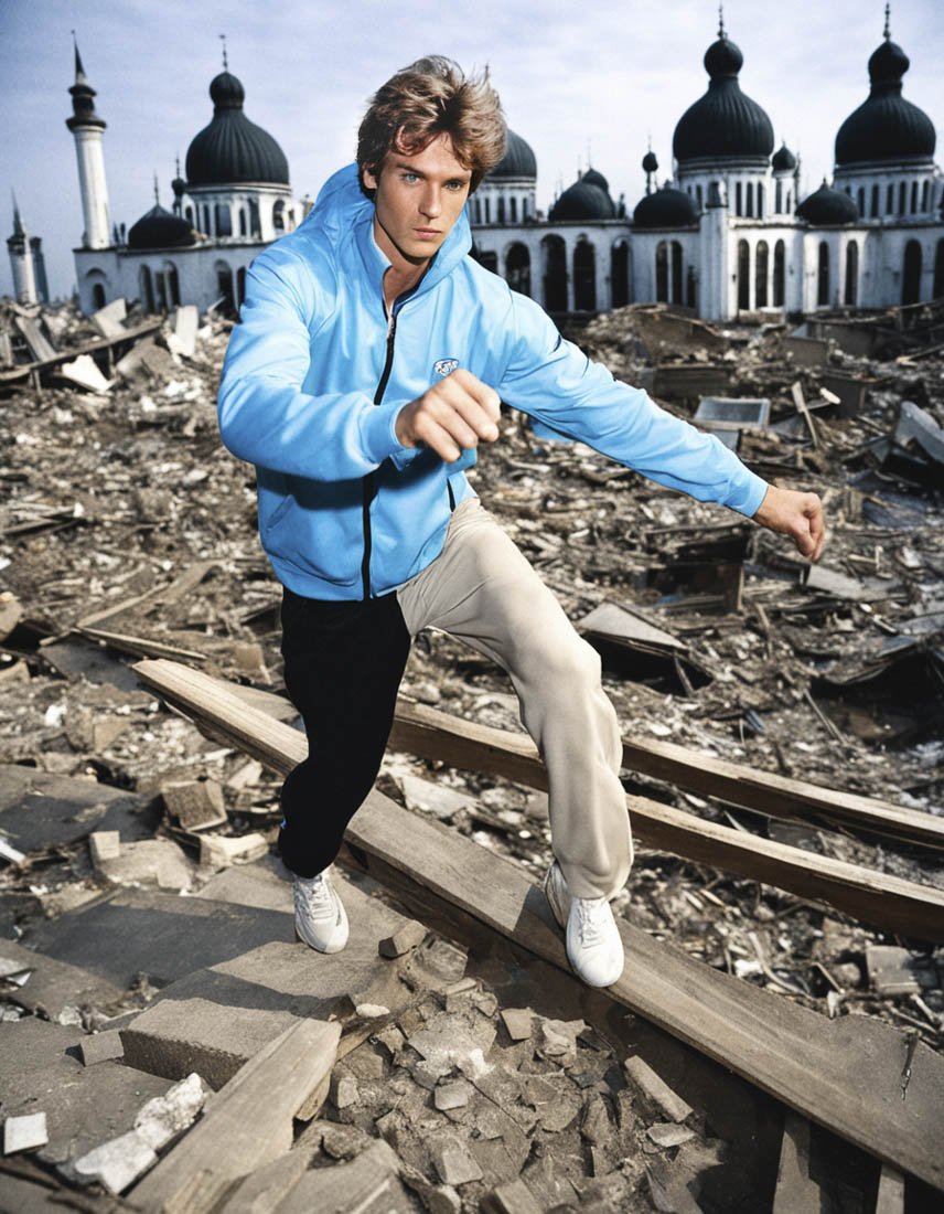 analog_film_photo_built_in____flash_____kettil_thorbj_rn_walther__twenty_five_years_old_man__short_dark____blond____hair__blue_eyes__light_blue_tracksuit_____dances____wildly_on_the_ruin_629458873.jpg