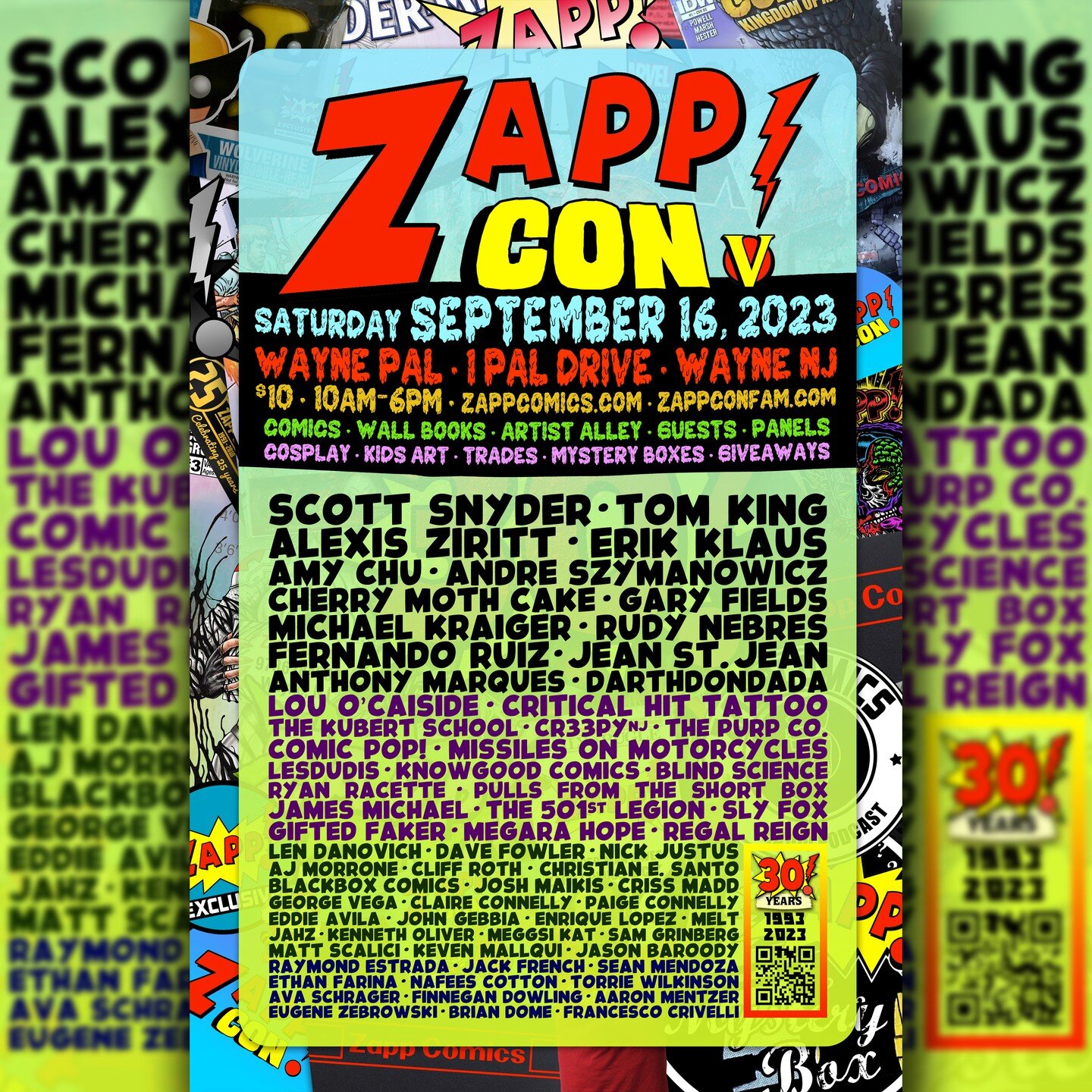 SEE YOU IN 23 DAYS, FAM!!
@zappcomics @zappmanalapan 
@ssnyder1835 @tomking_tk 

#zappcomics #zappcon #zappconnj #zappcon5 #comiccon #njcomiccon #artistalley #panels #comicbooks #comicbookartists #cosplay #dc #marvel #scottsnyder #tomking #batmanday2