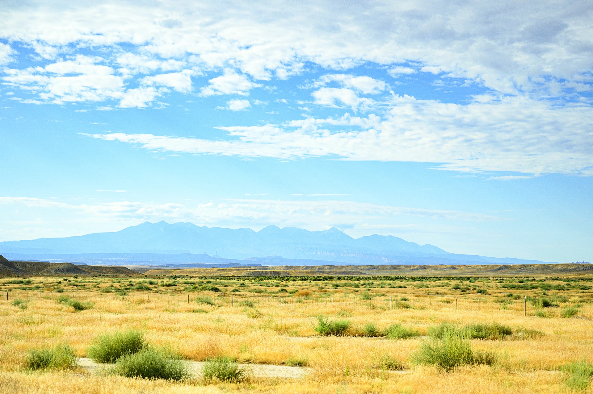 Looking back at La Sal mountains