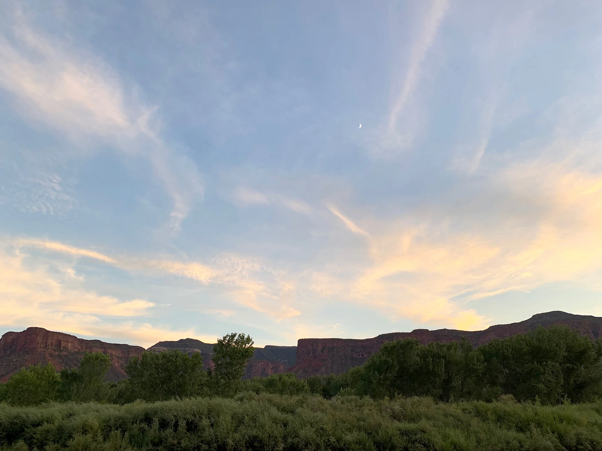 Crescent Moon Over Dolores River Canyon