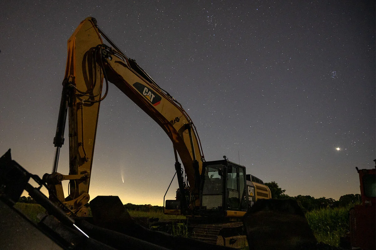 Comet NEOWISE and Backhoe