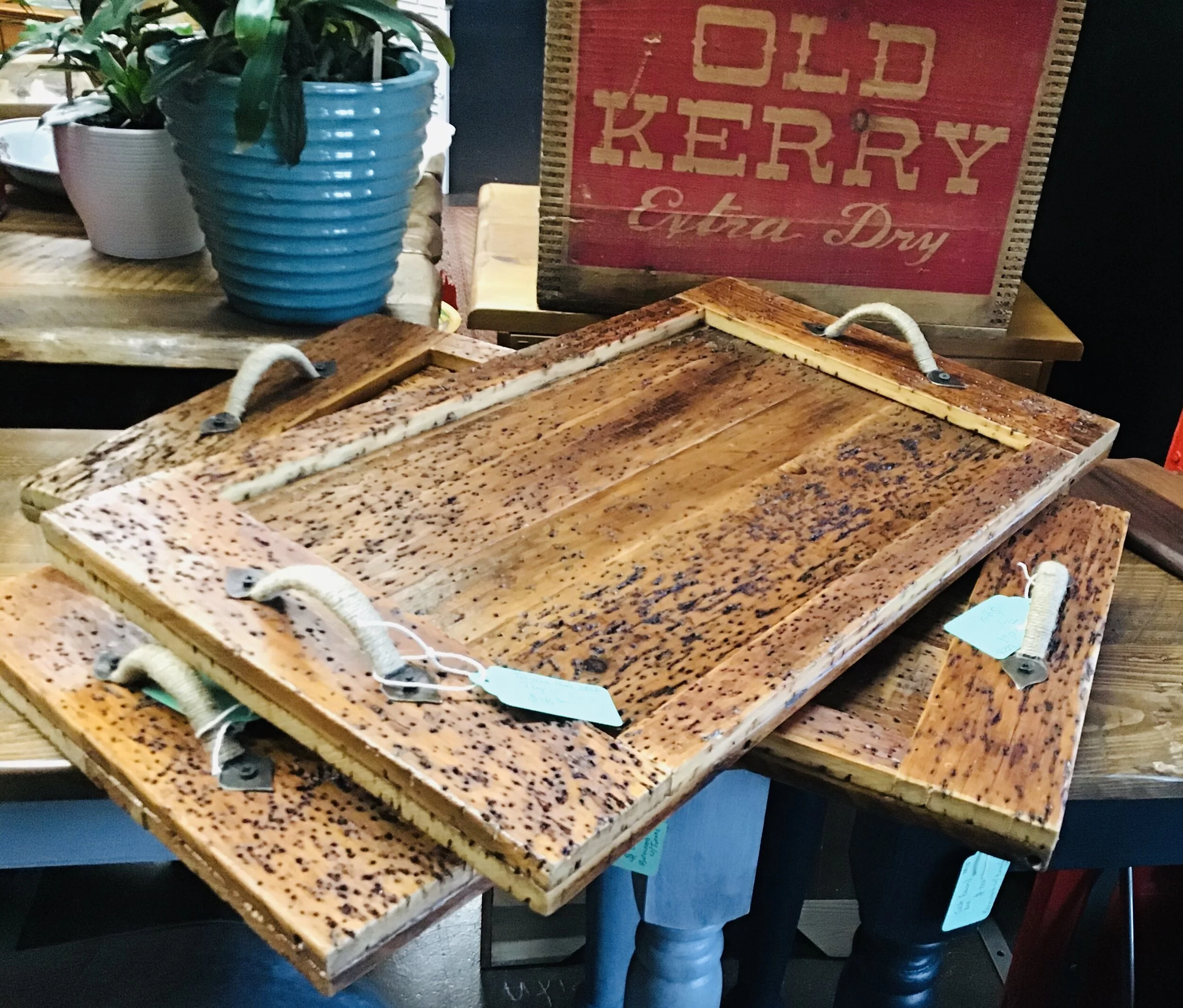 Handcrafted Tobacco Wood Tray