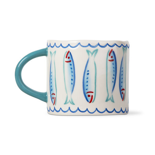 Large Sardines Mug-Hand Painted 16 oz