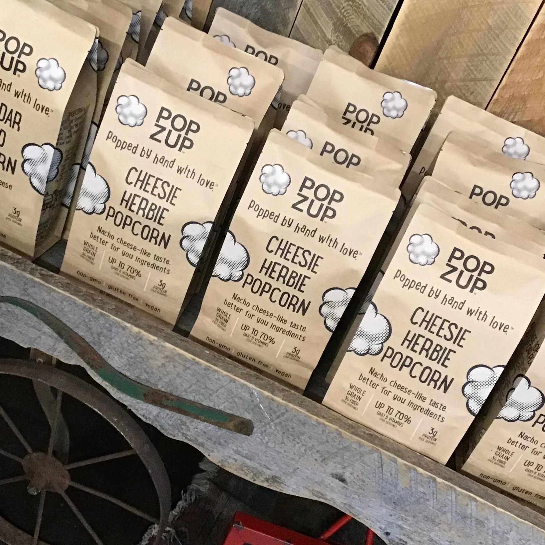 POP ZUP Cheesie Herbie Popcorn-Hand Seasoned And Popped-Just shake