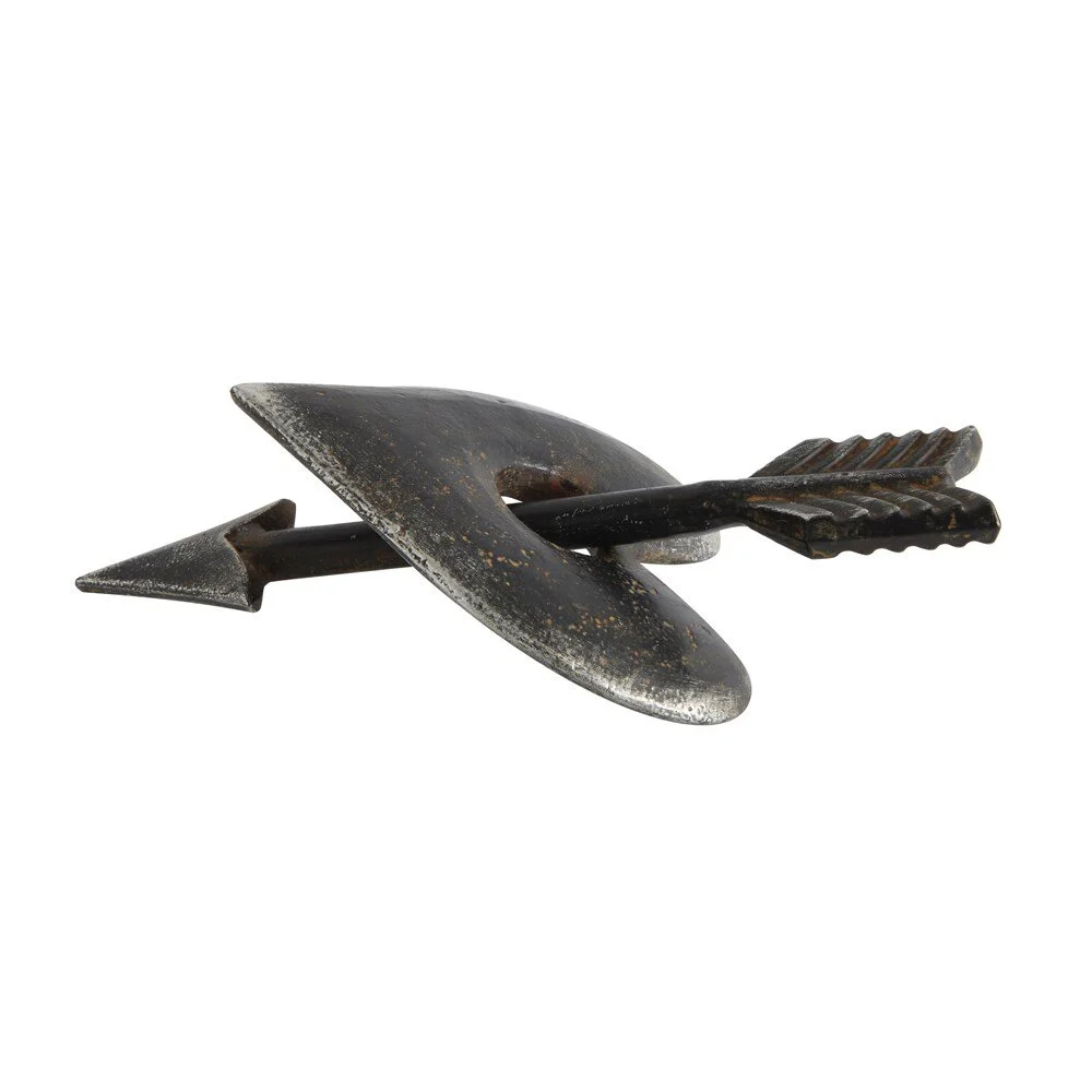 Cast Iron Heart And Arrow Decoration-10"L x 4-3/4"W