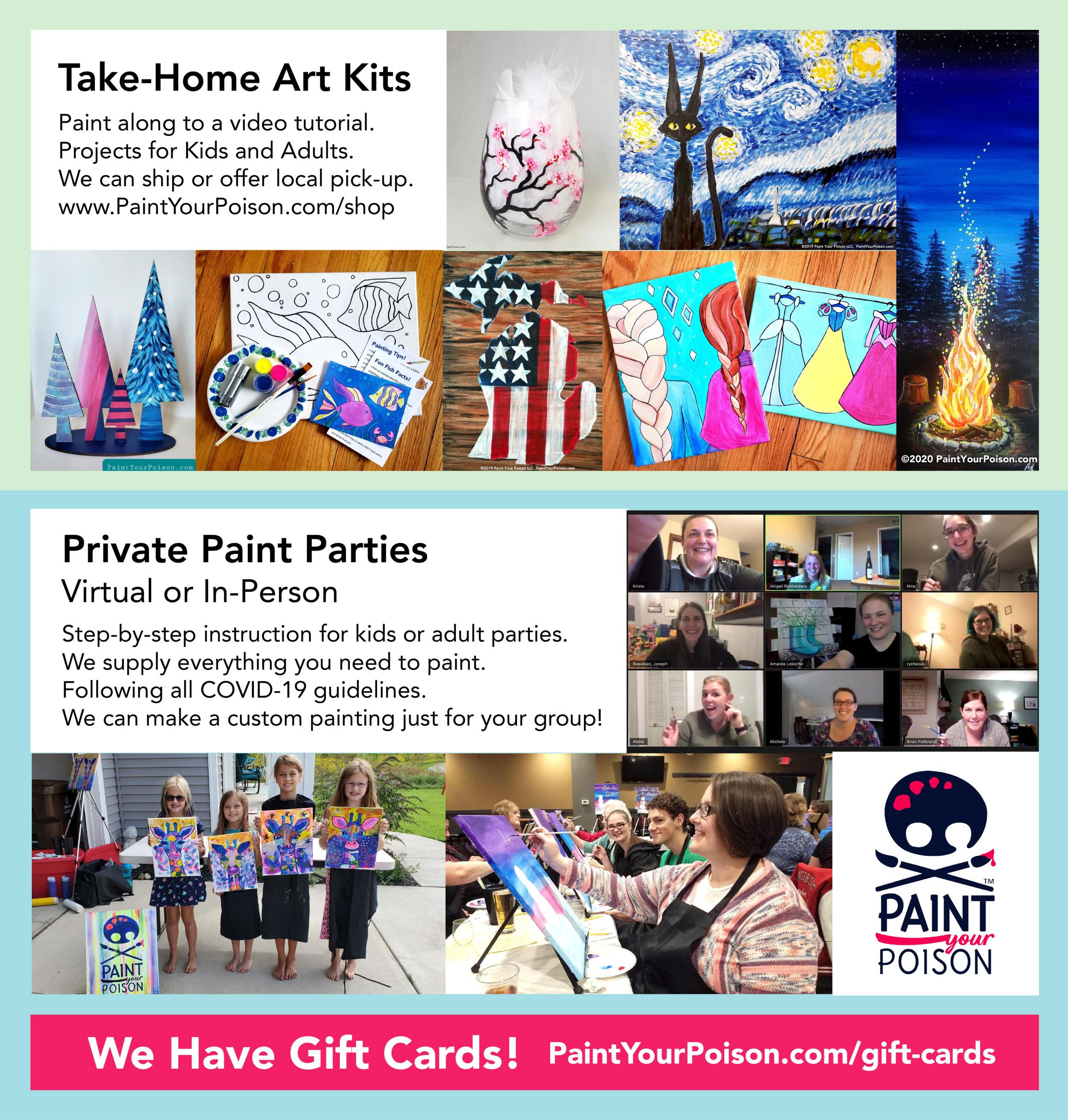 Adult Paint kits  Paint N' Sip LLC.