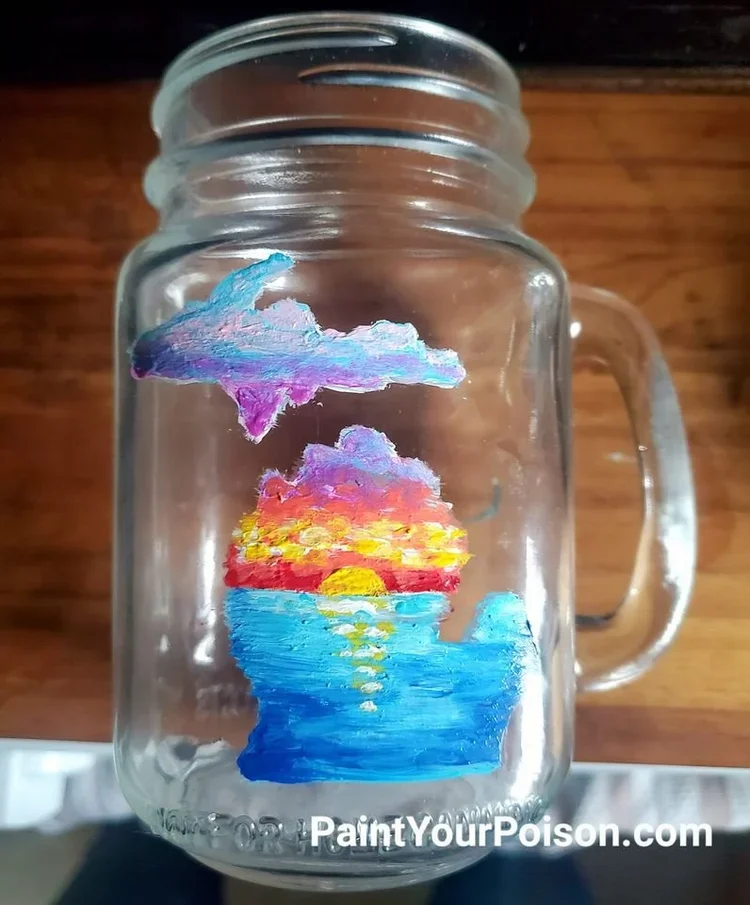 MI Sunset Lake Glassware
