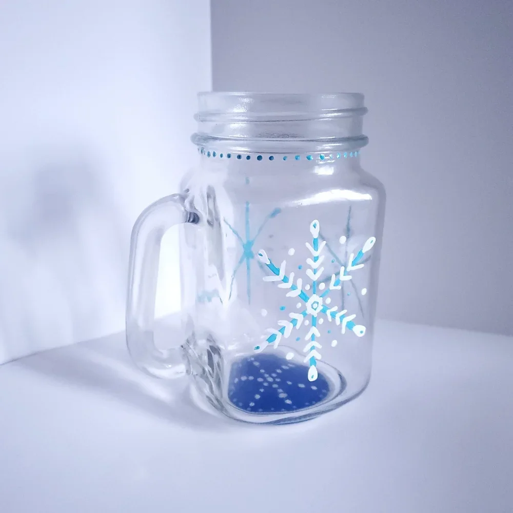 Snowflake Mason Jar paint party painting