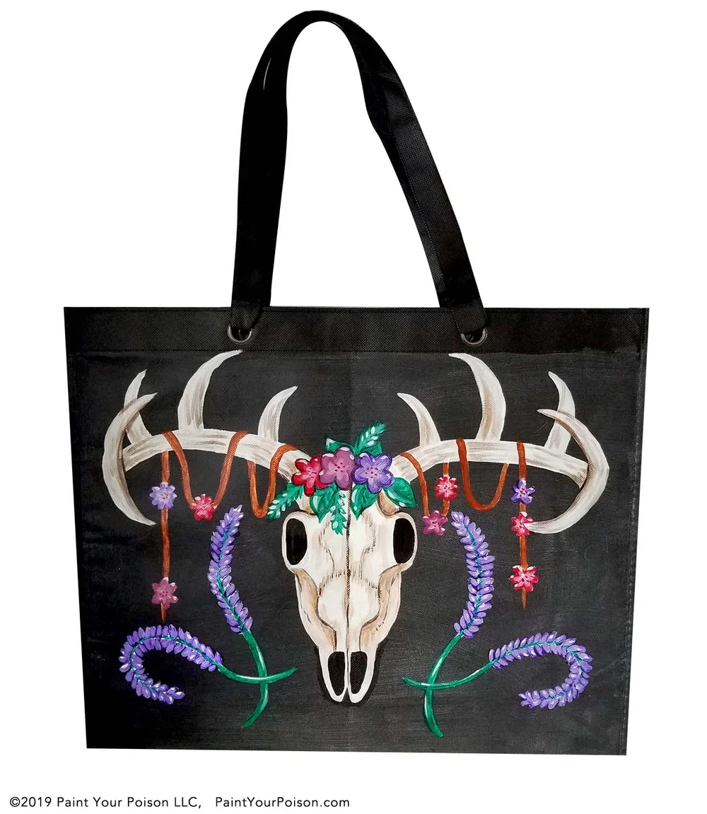 Deer Skull Wreath Tote