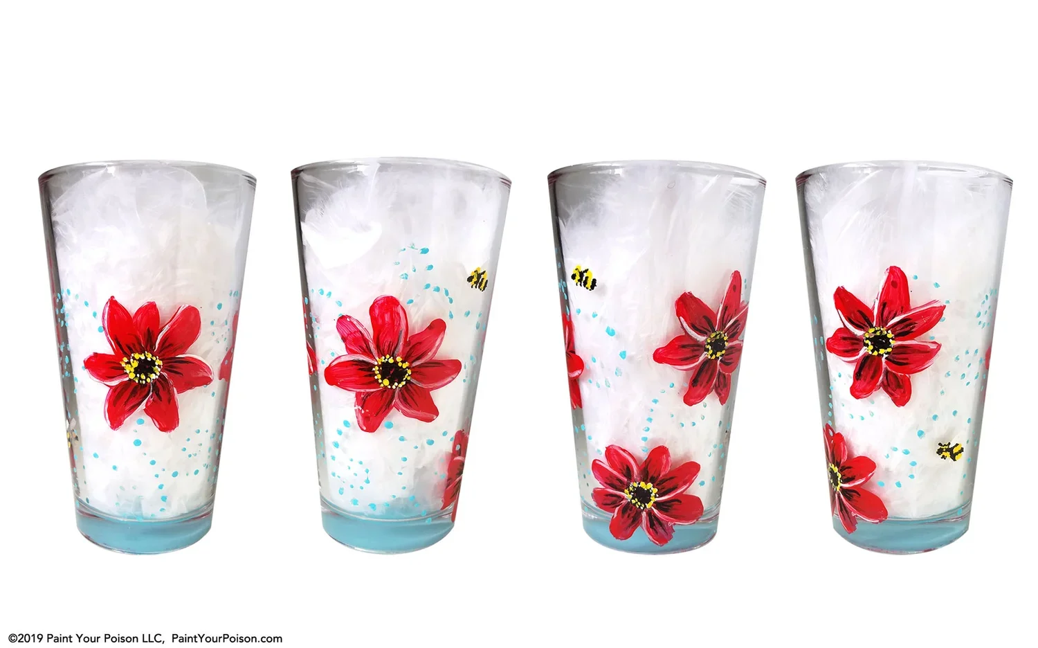 Bumblebee and Poppy Glass