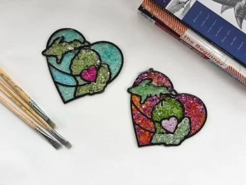 Michigan Love Resin Sun Catcher