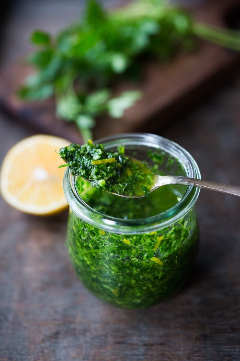 Gremolata  - fresh and zesty condiment for grilled beef