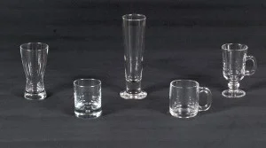 GLASSWARE (left to right)