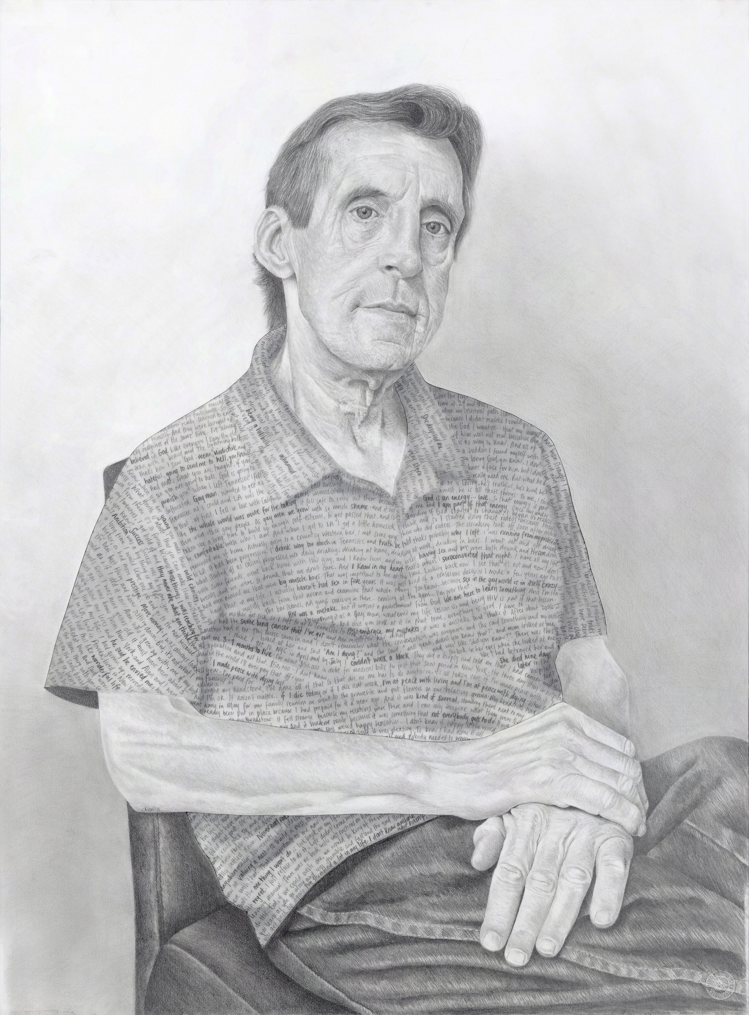 Randy - Pencil on drawing and tissue papers - 30" x 22" - 2015