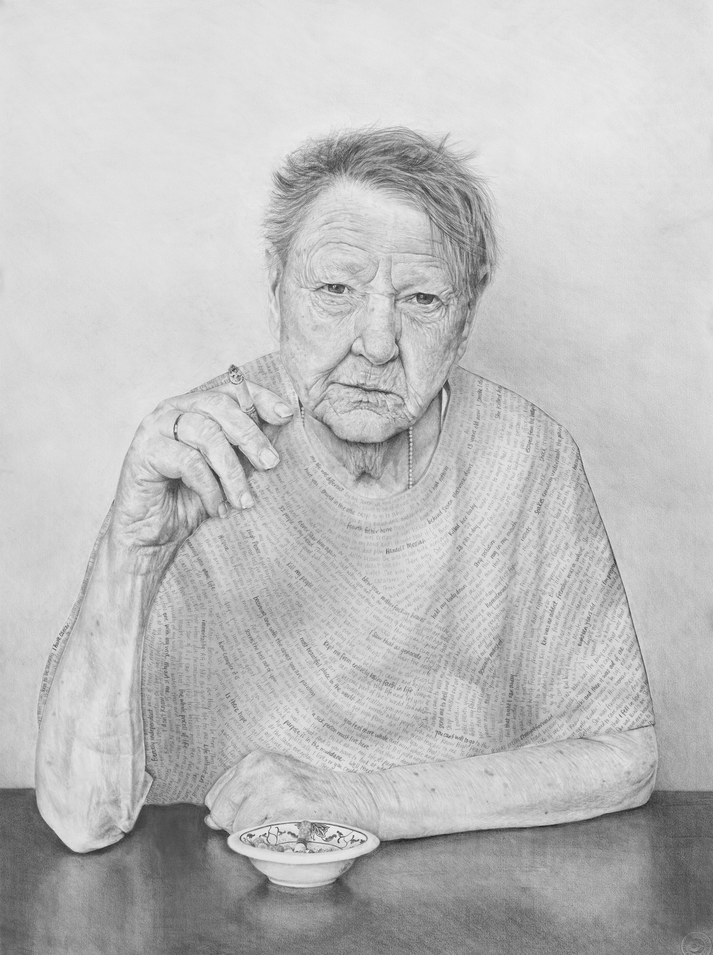 Jenny - Pencil on drawing and tissue papers - 30" x 22" - 2014