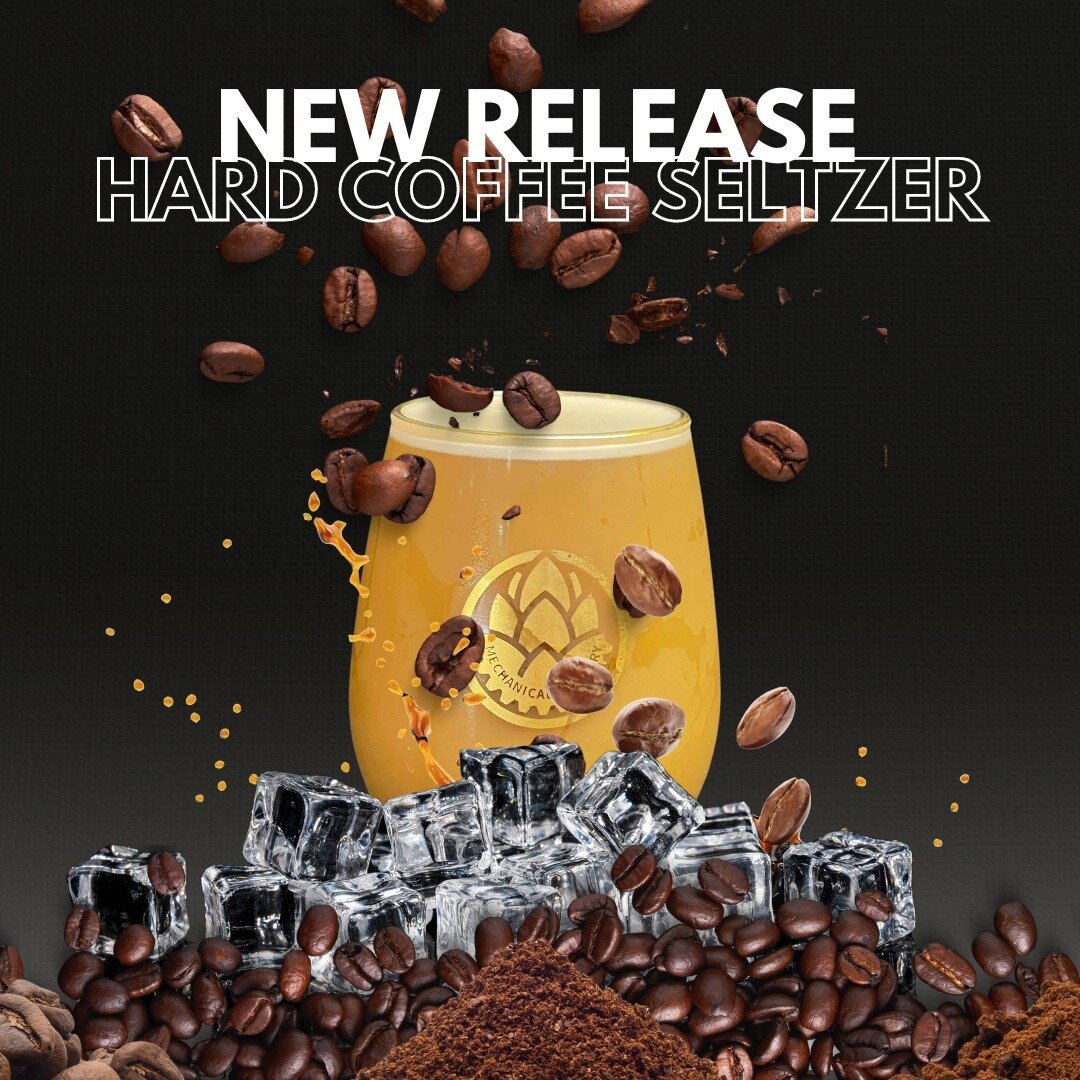NEW RELEASE: Our third version of hard coffee Seltzer is now on tap! Roasted coffee flavors are balanced with sweet cream, a touch of caramel and pumped up with a nitro finish. #mechanicalbrewery #coffeehardseltzer #hardseltzer