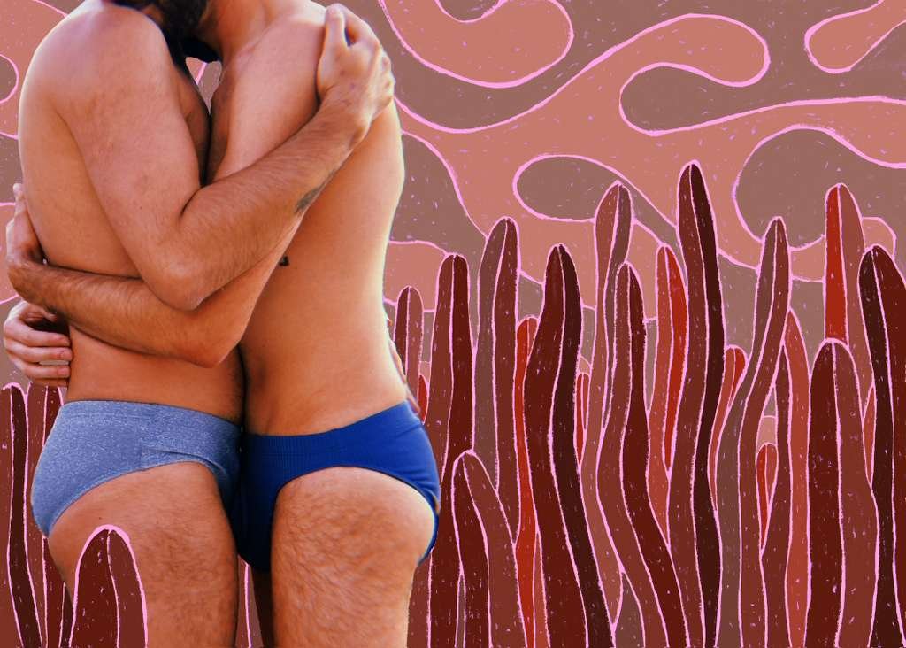  Pierre wears underwear by  Sammy . Jamison wears underwear by  Spyker  