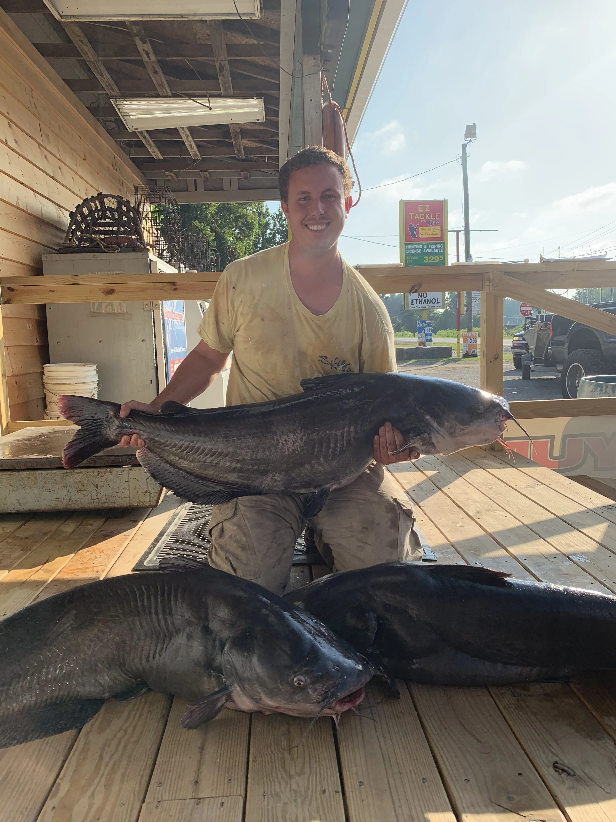 Tyler Barnes landed these nice Blues and took over the 1st place spot with a 43 pounder in our EZ3 Catfish tournament!