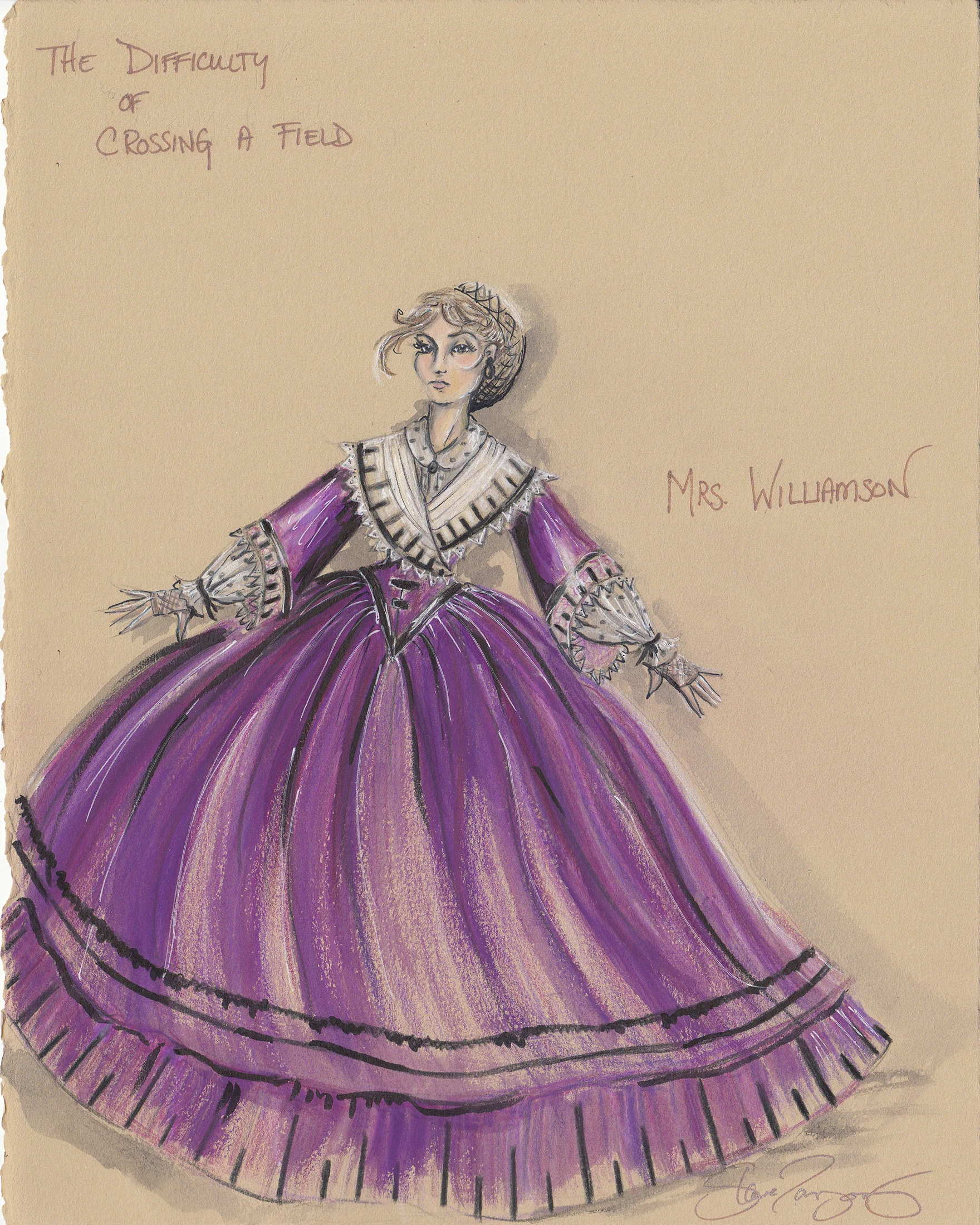 Costume Rendering for the ‘Old Woman’ in The Difficulty of Crossing a Field