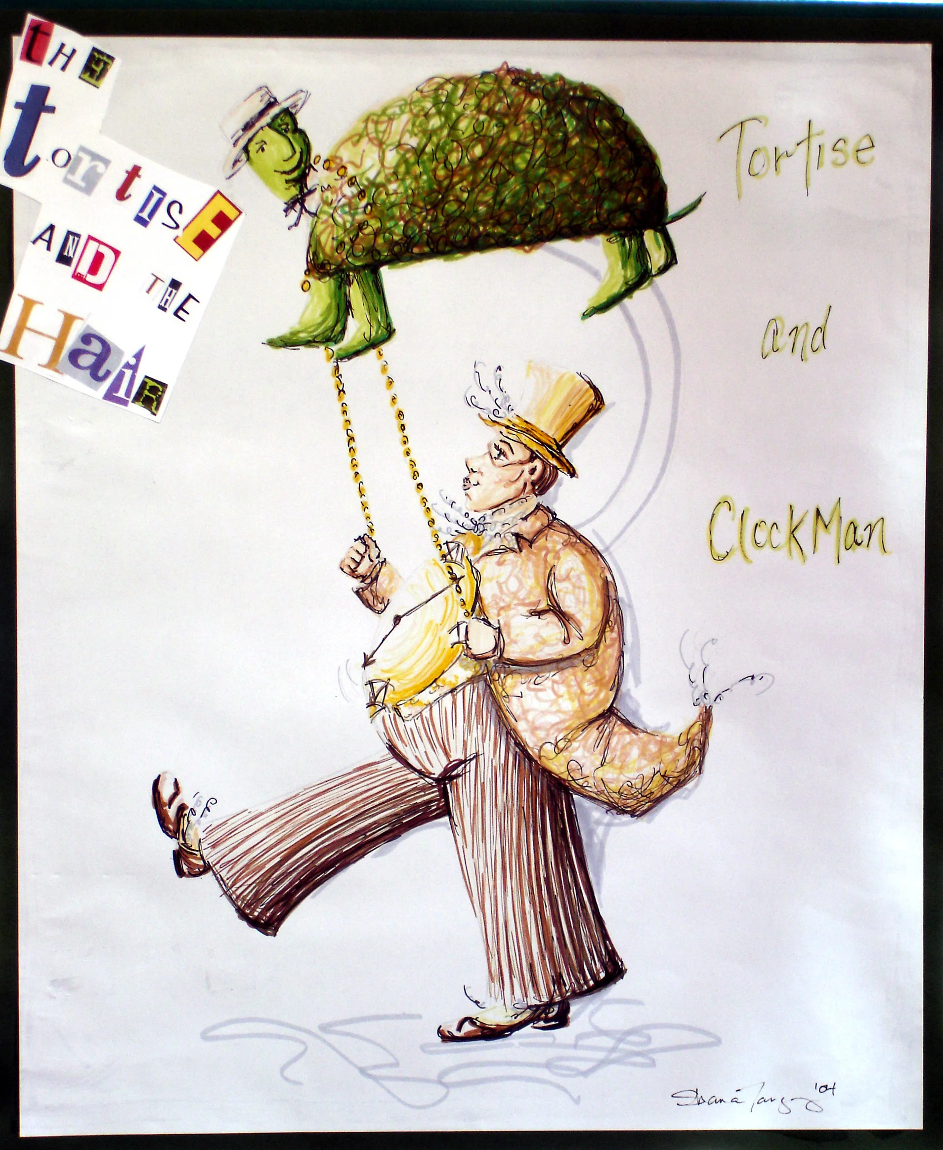 Concept Rendering - Tortoise and Clock Man, Stinky Cheese Man