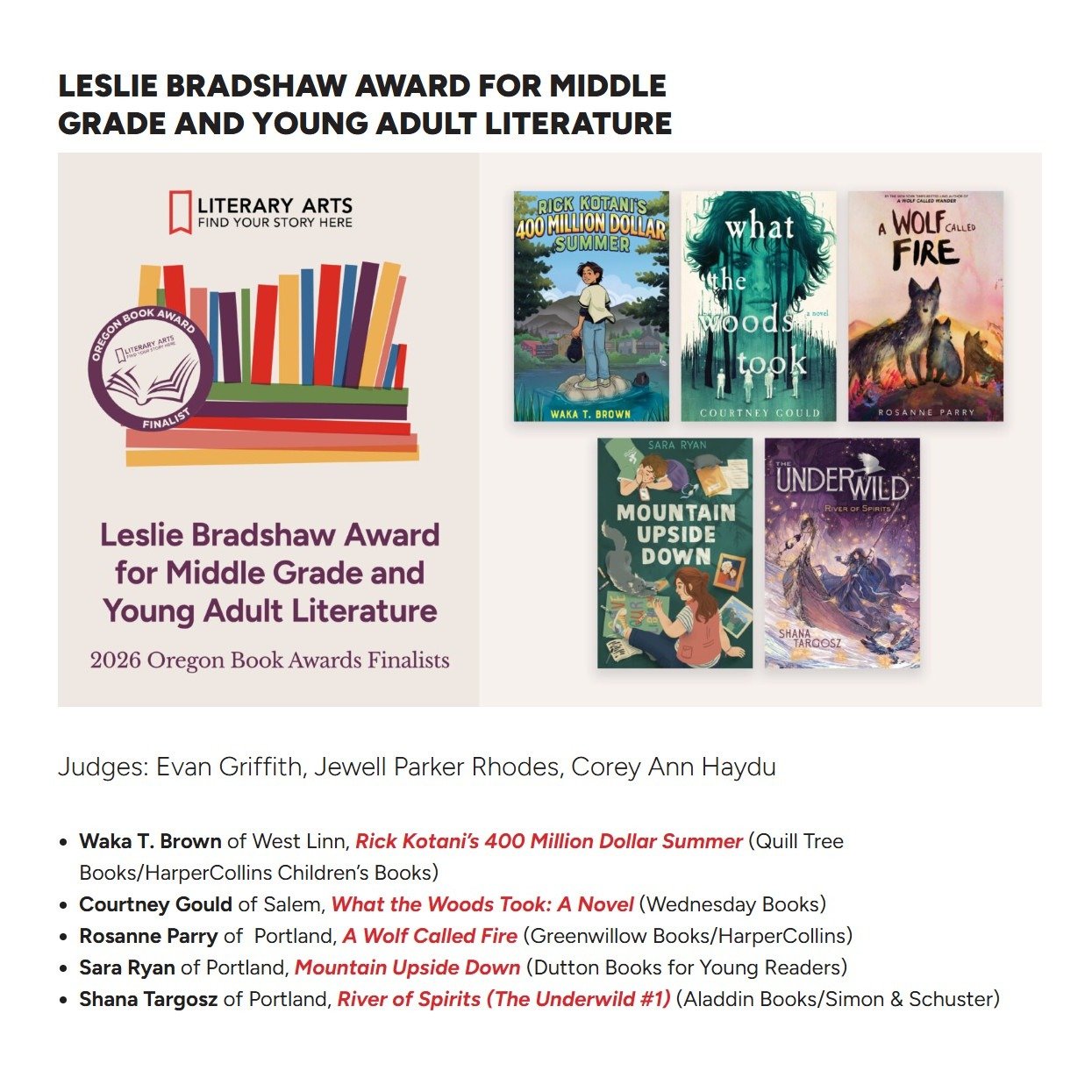 ✨The most amazing news!✨ I'm honored to share that River of Spirits is a finalist for the Oregon Book Awards! 

I've been in a haze since finding out the news and wasn't sure if I should believe it, but look! It's in print! It's really real!!! So hap