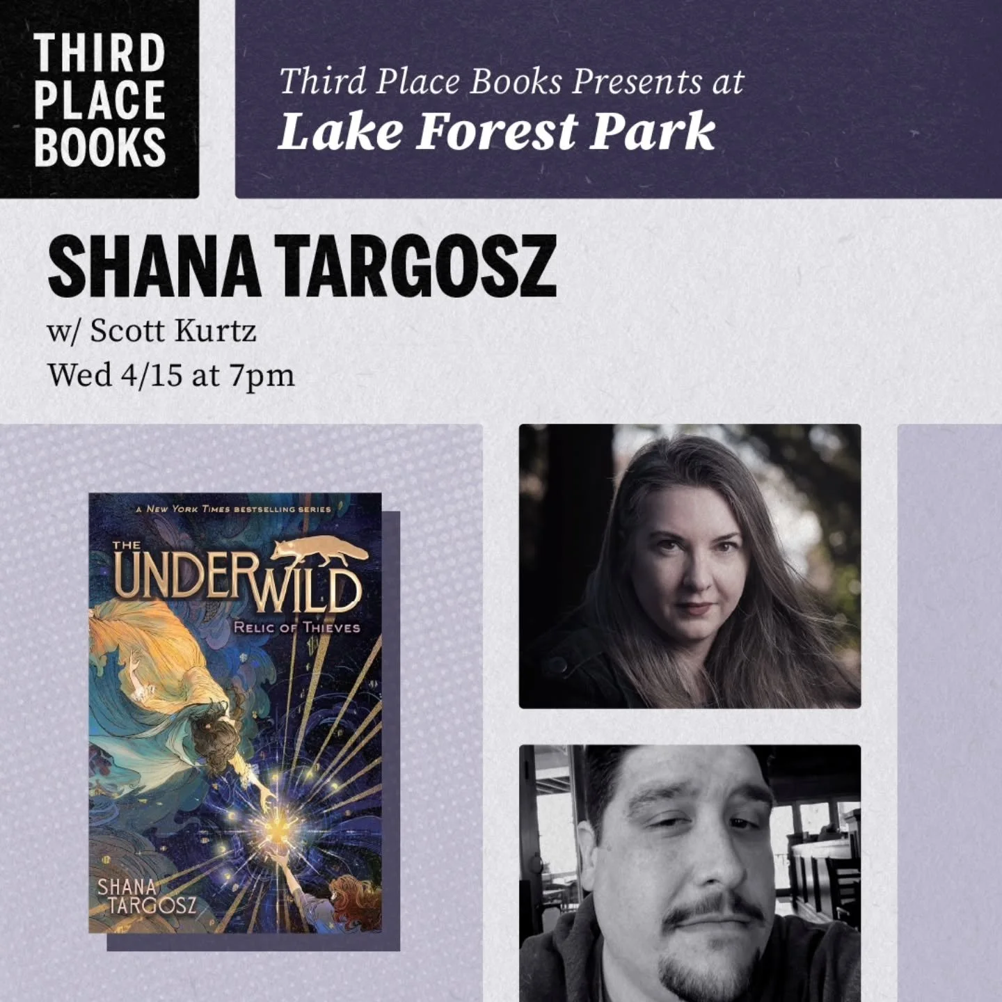 Tonight! Join me and @toonhound at Third Place Books in Lake Forest Park starting at 7pm for a night of storytelling, laughter, and secrets. Books will be signed  and questions will be answered ✨️

We hope to see you there!