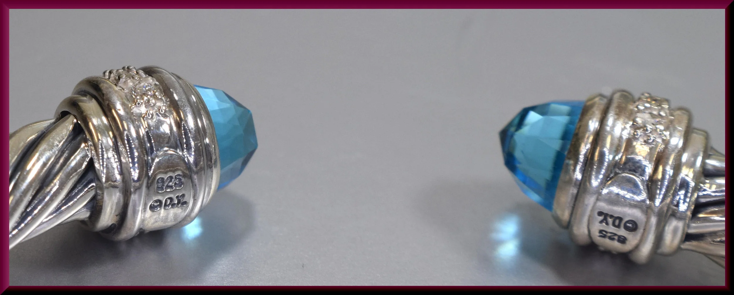 ●tow tow archive● dice bracelet blue TBH42ABTB017 Swiss Blue Topaz Rhodium Over Silver Bolo Bracelet 16.92ctw