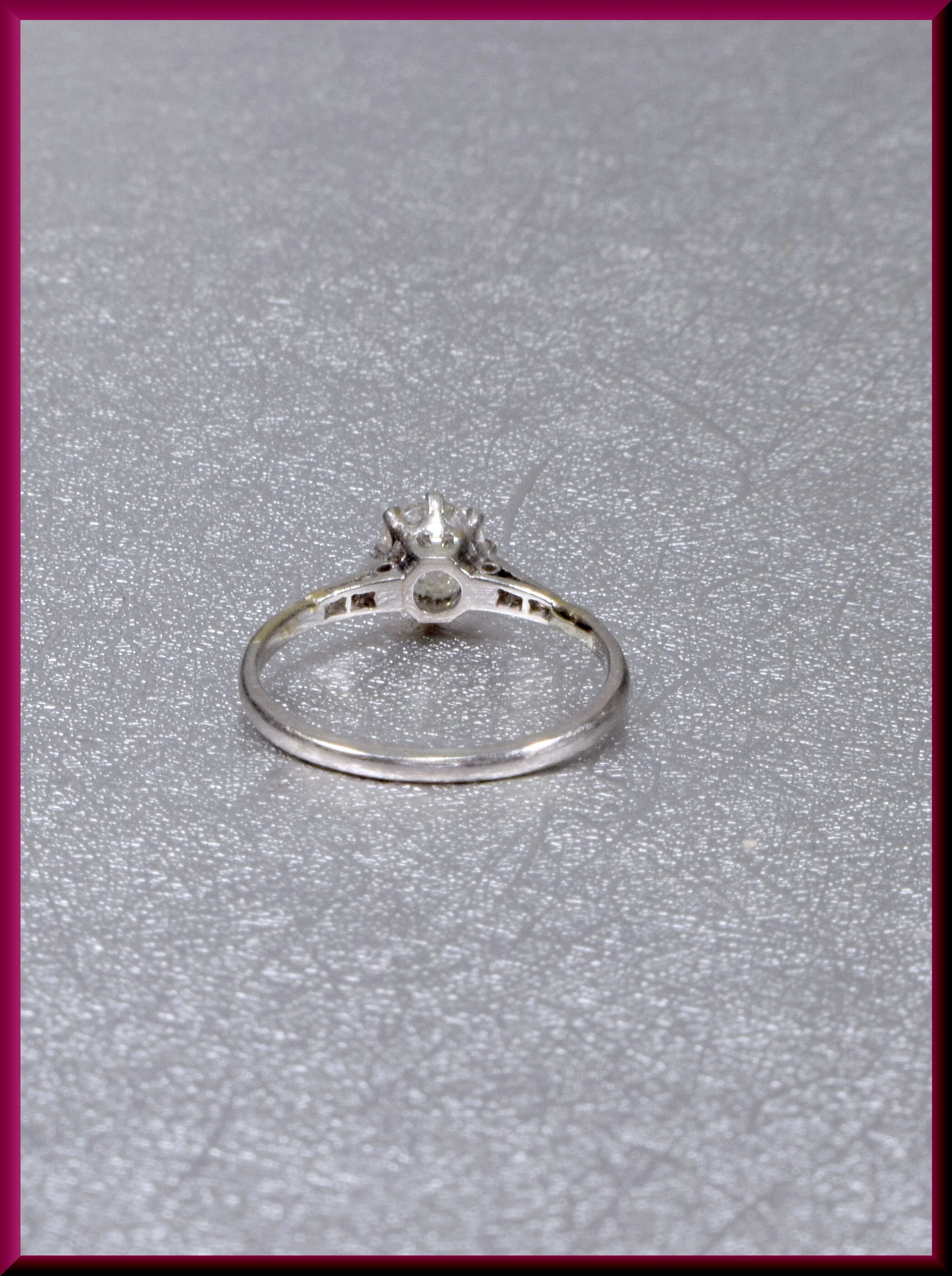 Art Deco 1920s Diamond Engagement Ring with Old European Cut Diamond