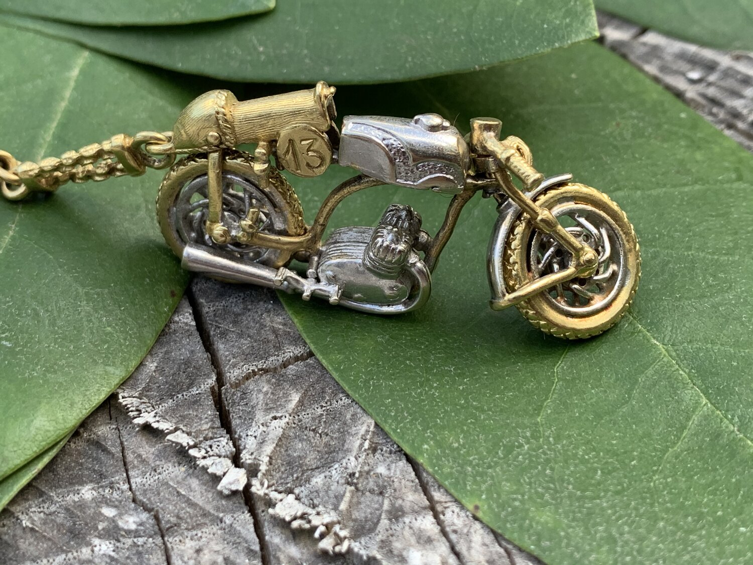 18k Gold Bike Wheel Charm