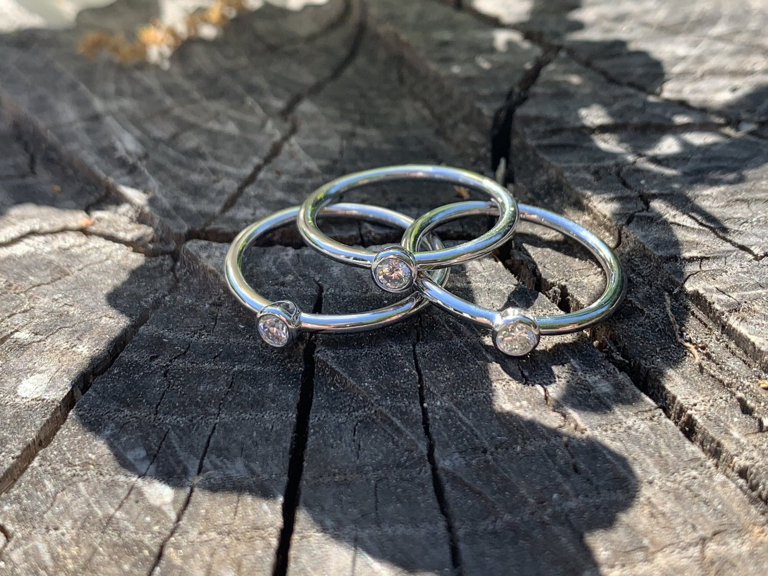 Tiffany & Co Set of 3 Stacking Diamond Ring — Antique Jewelry NYC
