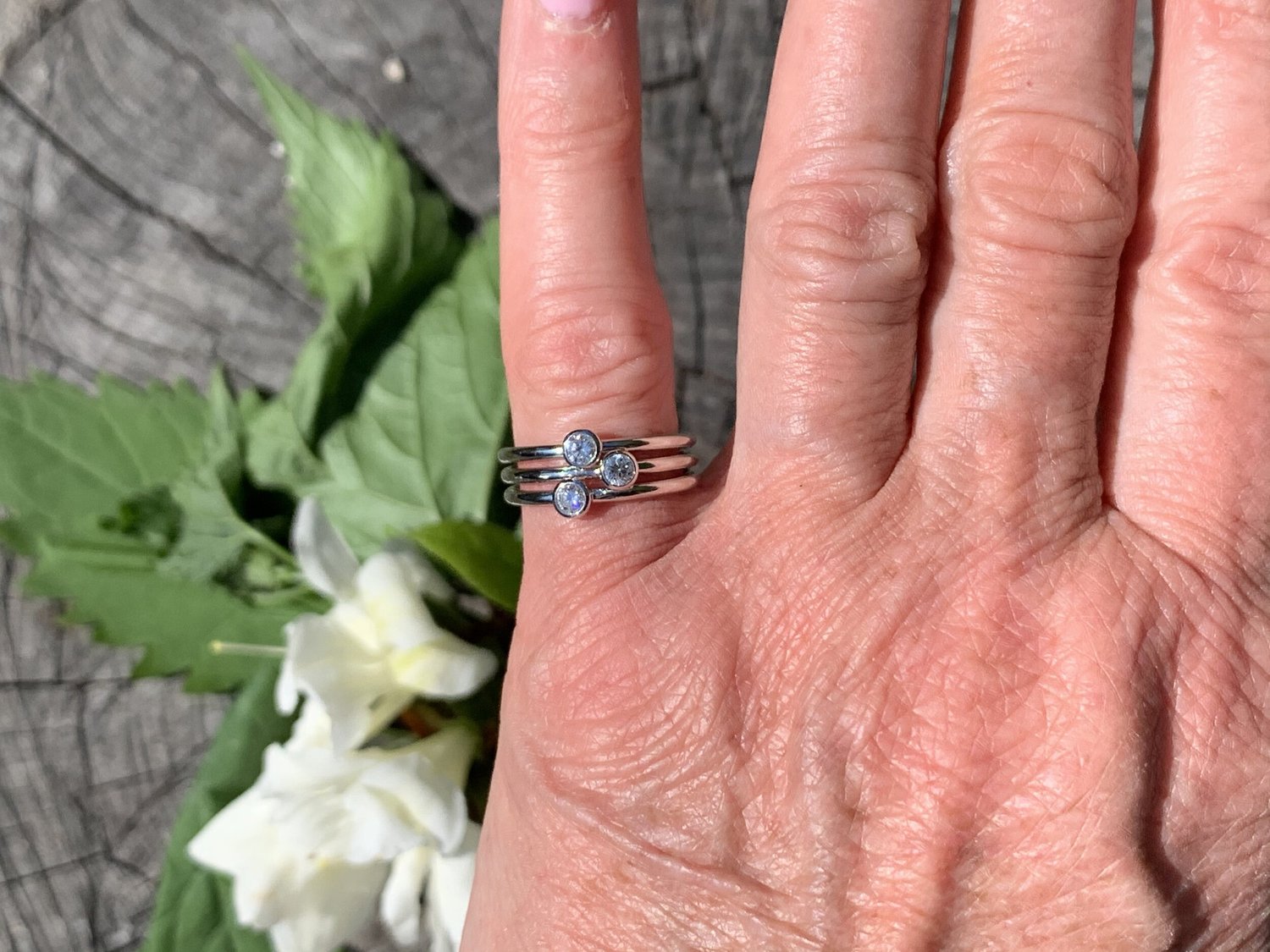 Tiffany & Co Set of 3 Stacking Diamond Ring — Antique Jewelry NYC