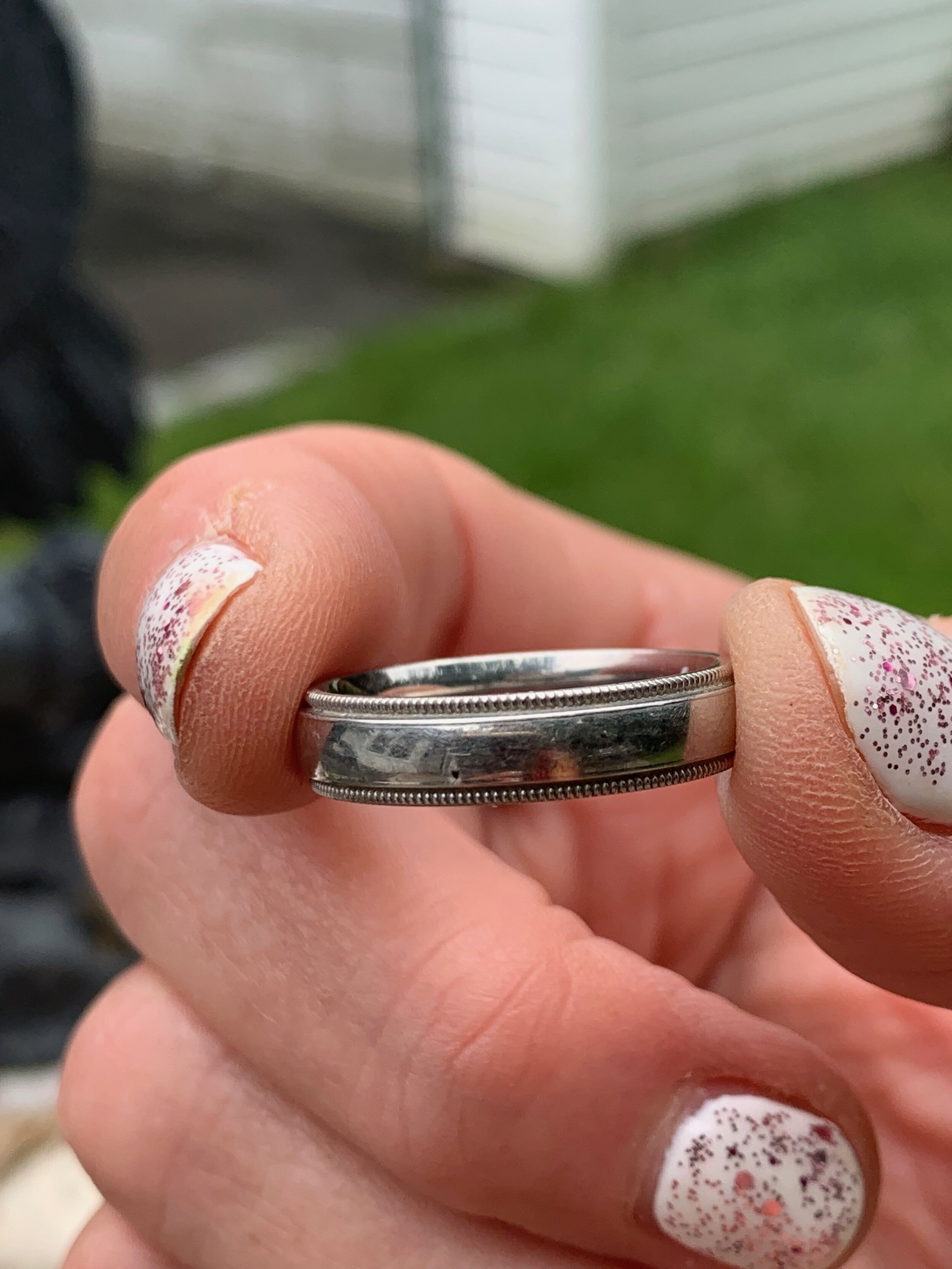 Platinum Wedding Band and Stacking Ring