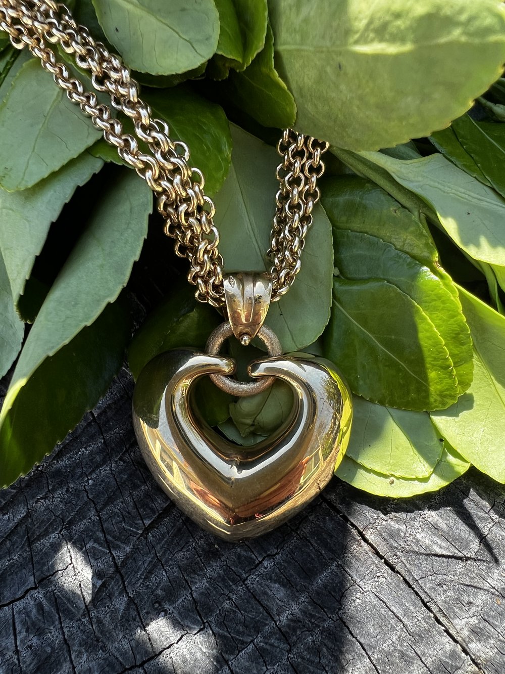 Vintage Italian Puffy Heart 18k Gold Charm
