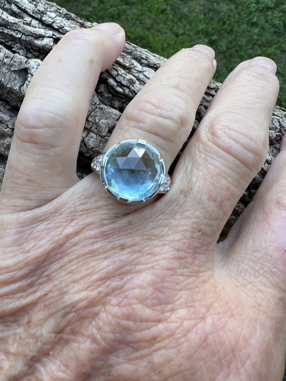 Bulgari Parentesi Collection Blue Topaz and Diamond Statement Ring