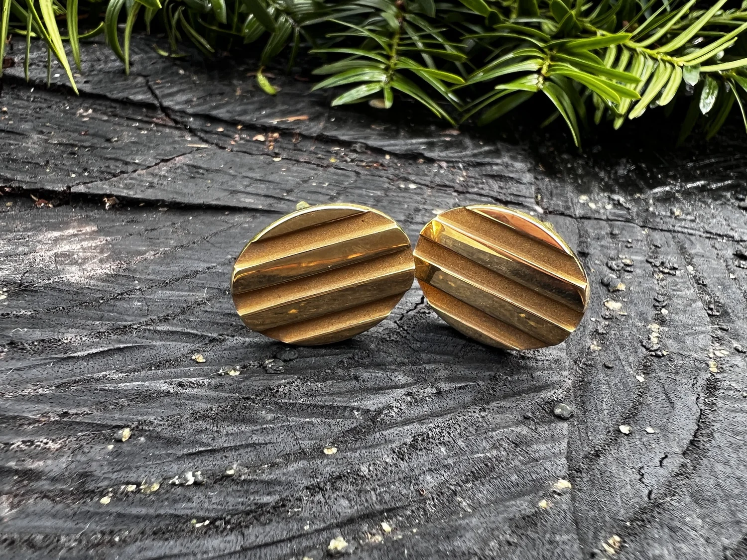 Tiffany & Co 18K Yellow Gold Oval Cufflinks — Antique Jewelry NYC 