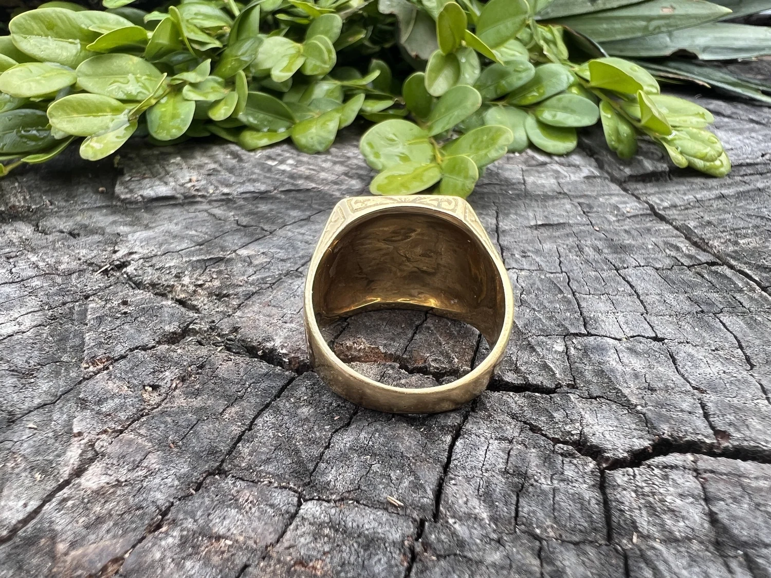 Vintage Ring 18金13.5～14号 18K Yellow Gold Vintage Signet Ring — Antique Jewelry NYC