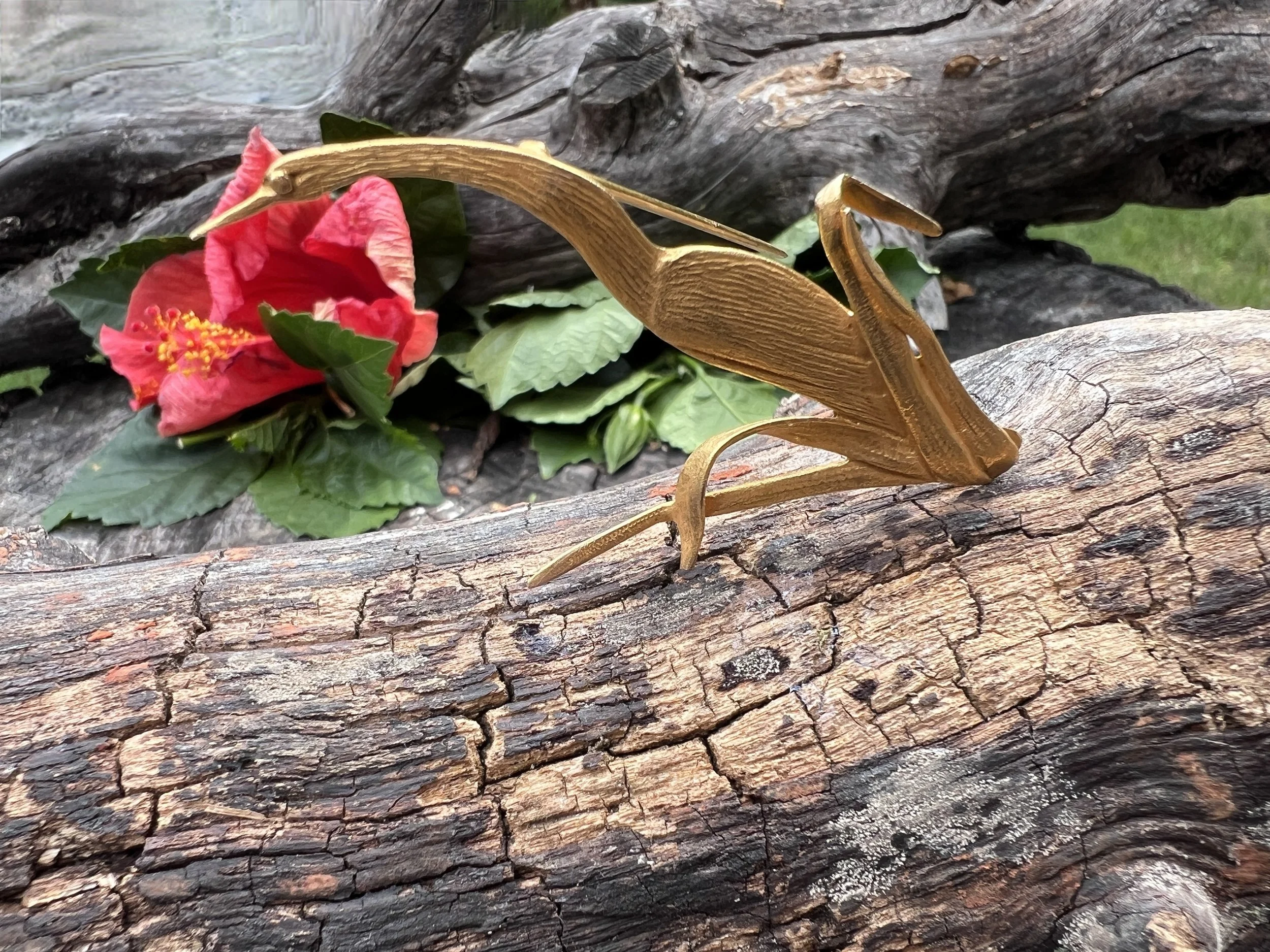 Tiffany & Co. 14K Yellow Gold Crane Bird Brooch